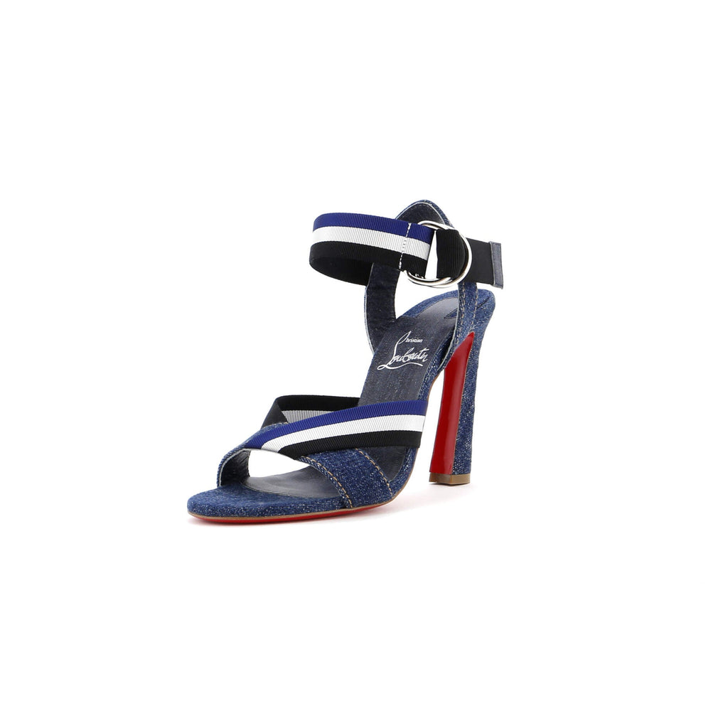 Women's Striped Poleta Sandals Denim and Canvas