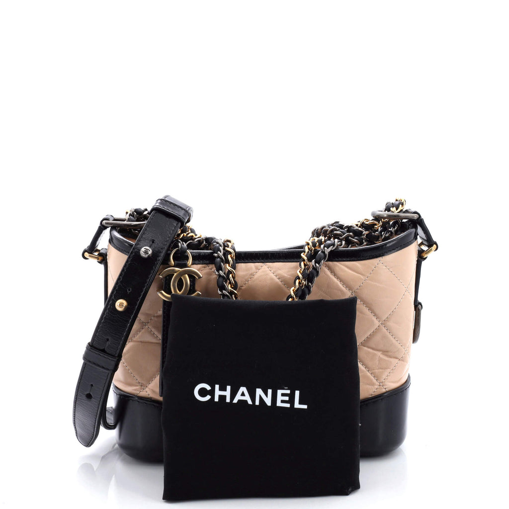 Bicolor Gabrielle Hobo Quilted Aged Calfskin Small