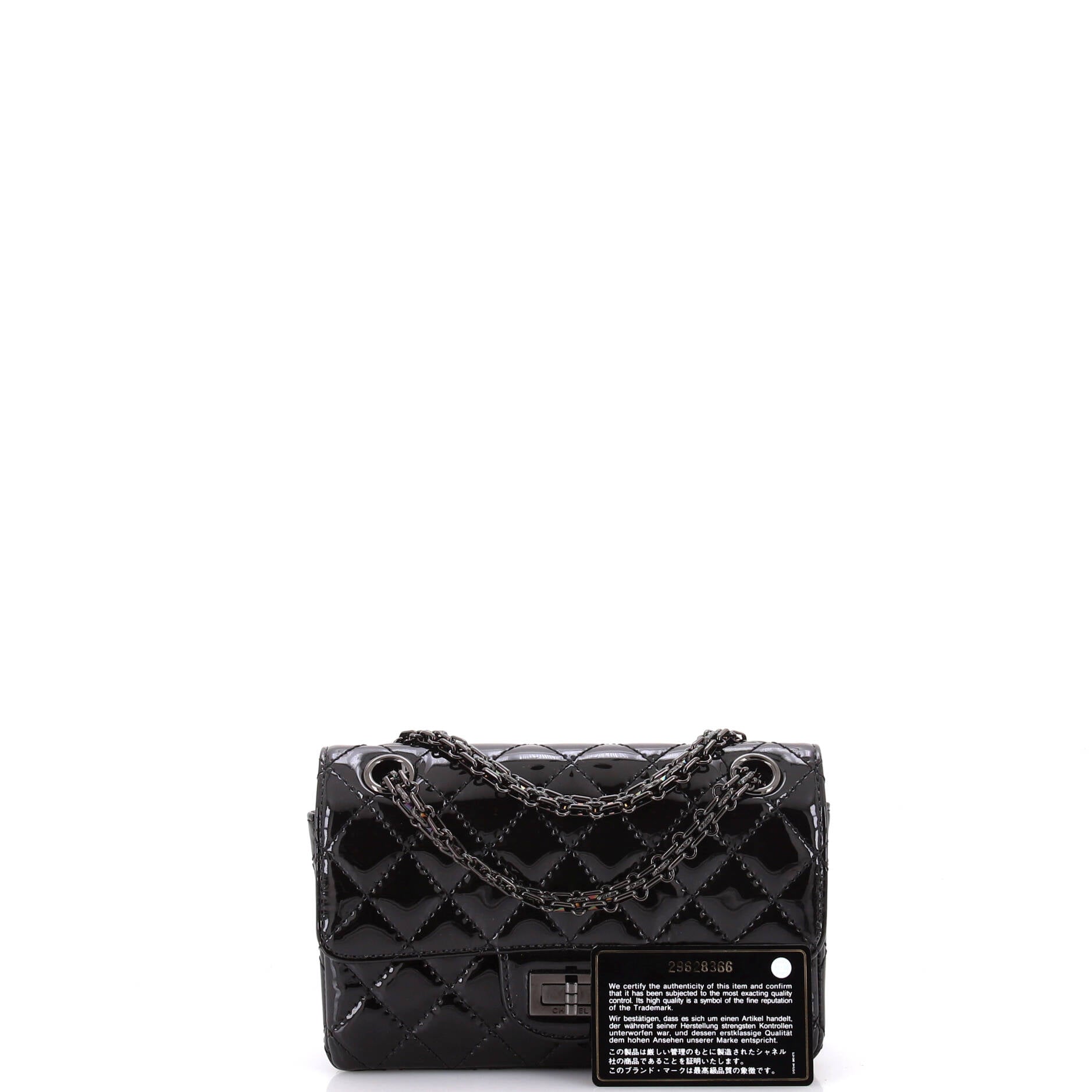 So Black Reissue 2.55 Flap Bag Quilted Patent Mini