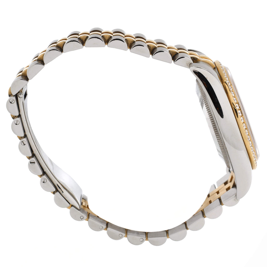 Oyster Perpetual Datejust Automatic Watch Stainless Steel and Yellow Gold with Diamond Bezel and Markers 36