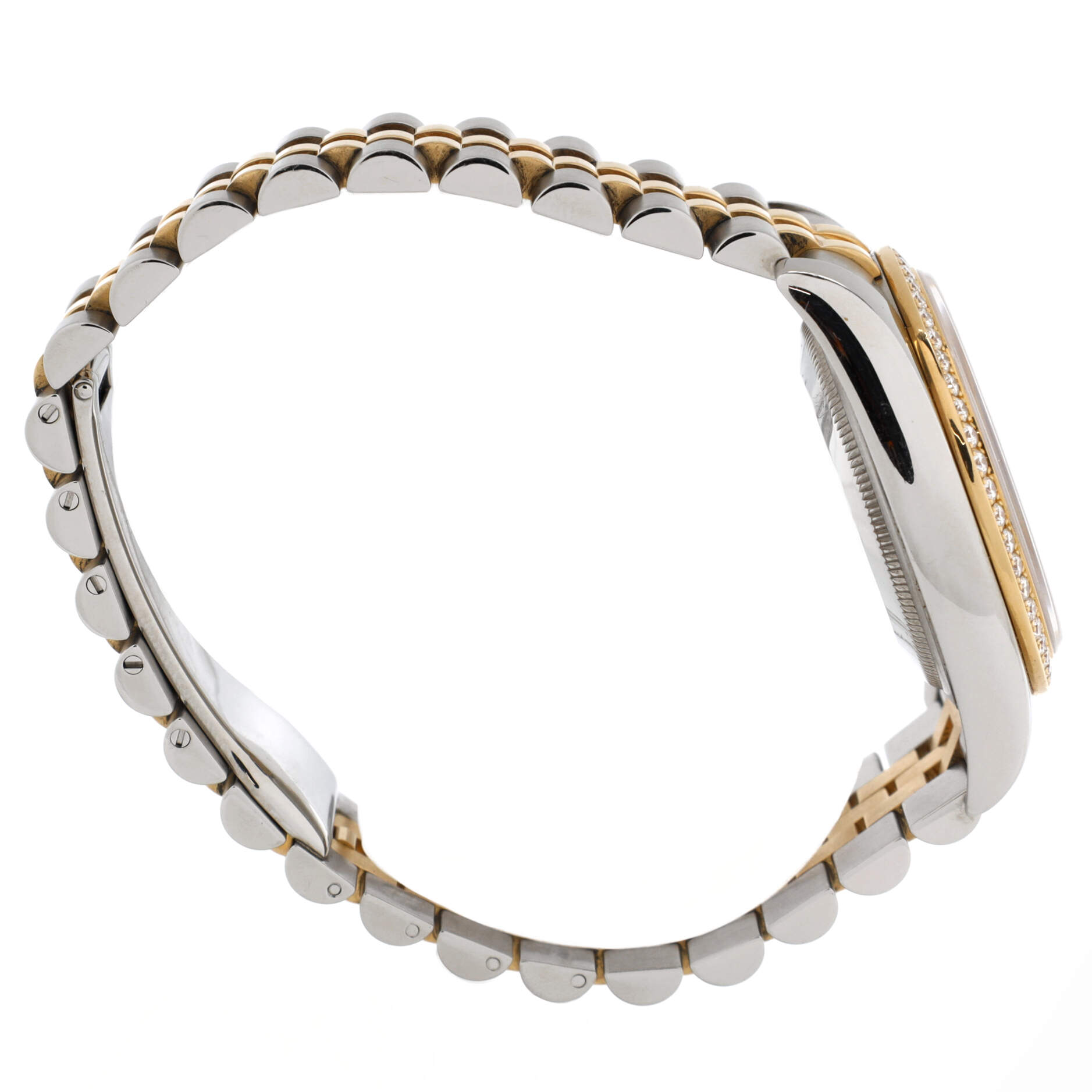 Oyster Perpetual Datejust Automatic Watch Stainless Steel and Yellow Gold with Diamond Bezel and Markers 36