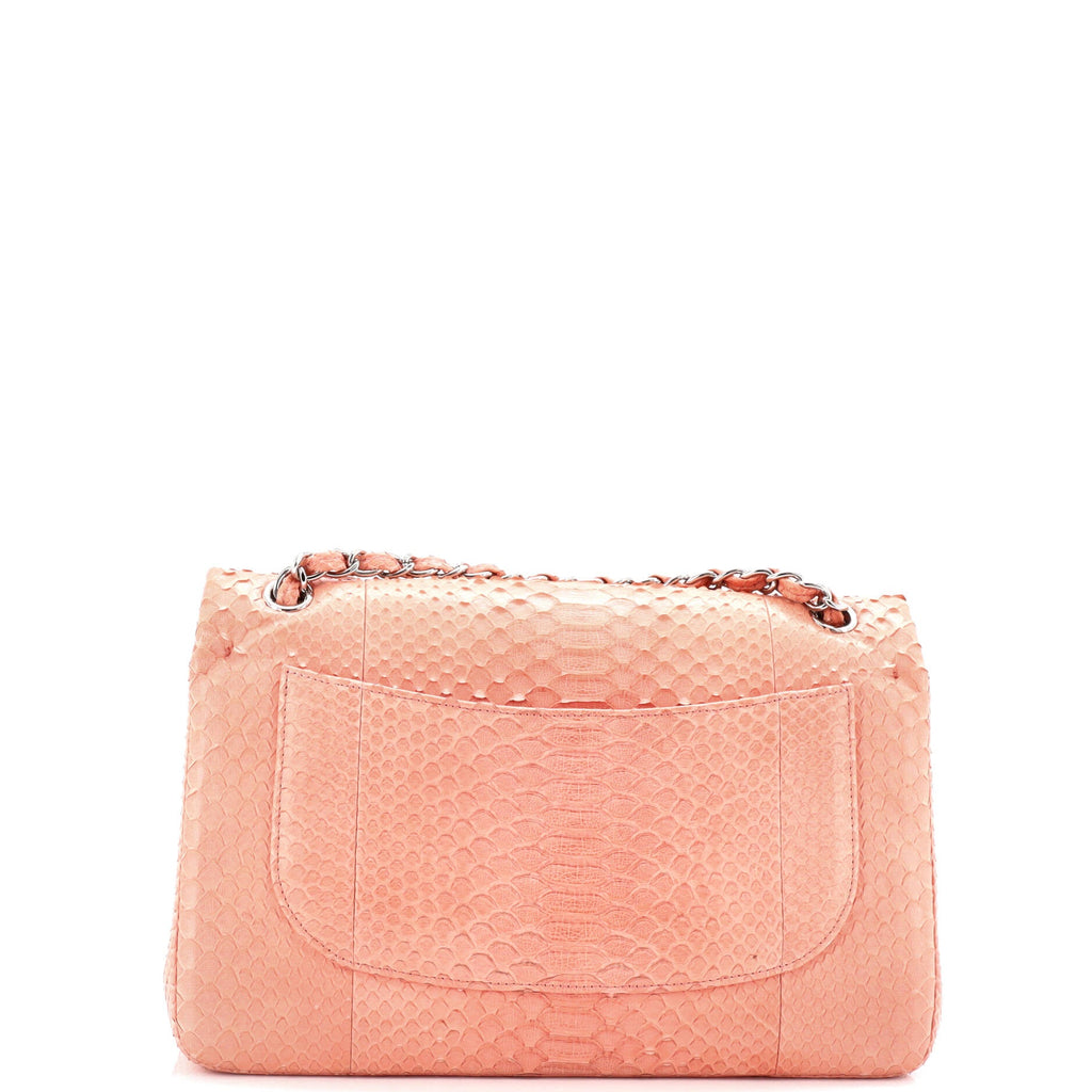 Classic Double Flap Bag Python Jumbo