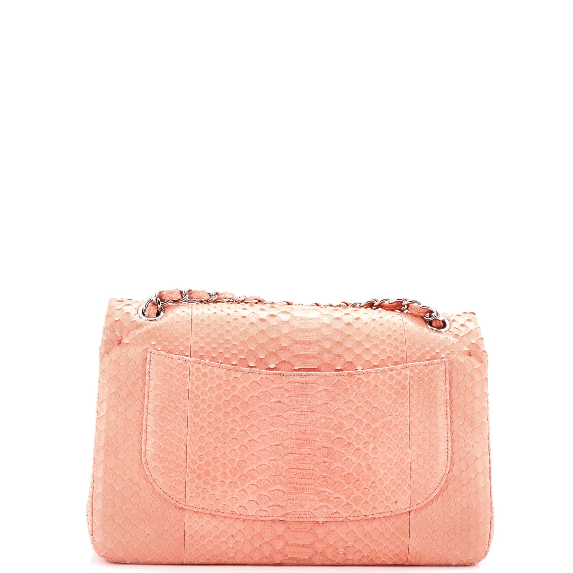 Classic Double Flap Bag Python Jumbo