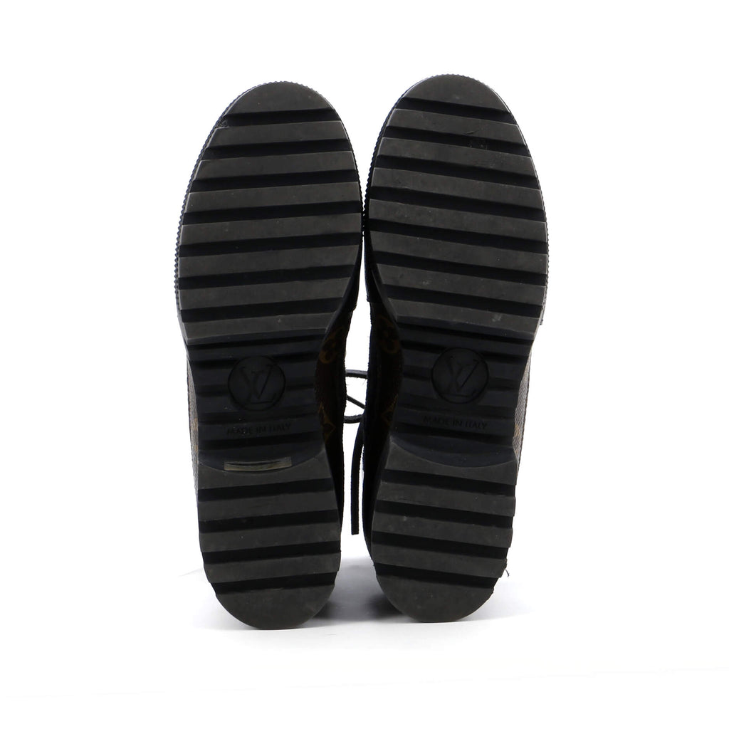 Women's Laureate Platform Desert Boots Suede with Monogram Canvas
