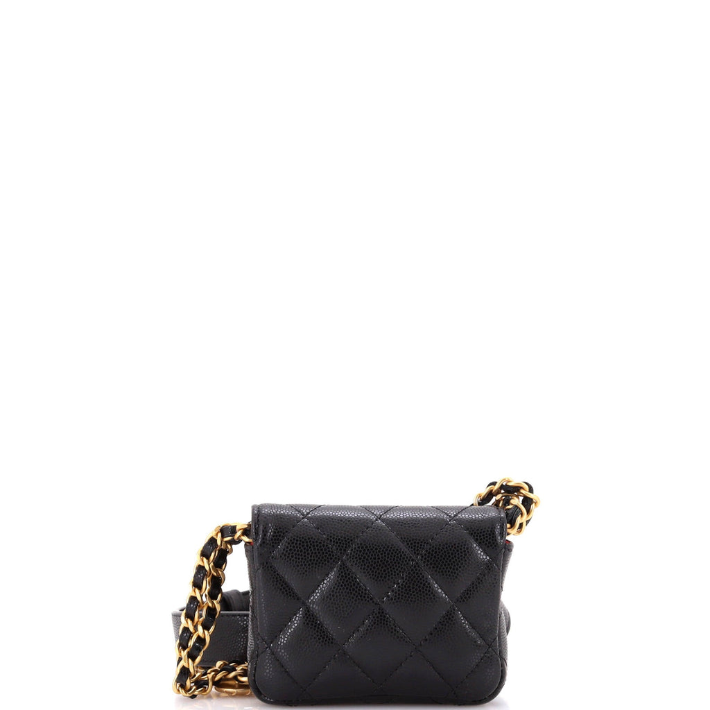 CC Medallions Flap Belt Bag Quilted Caviar Mini