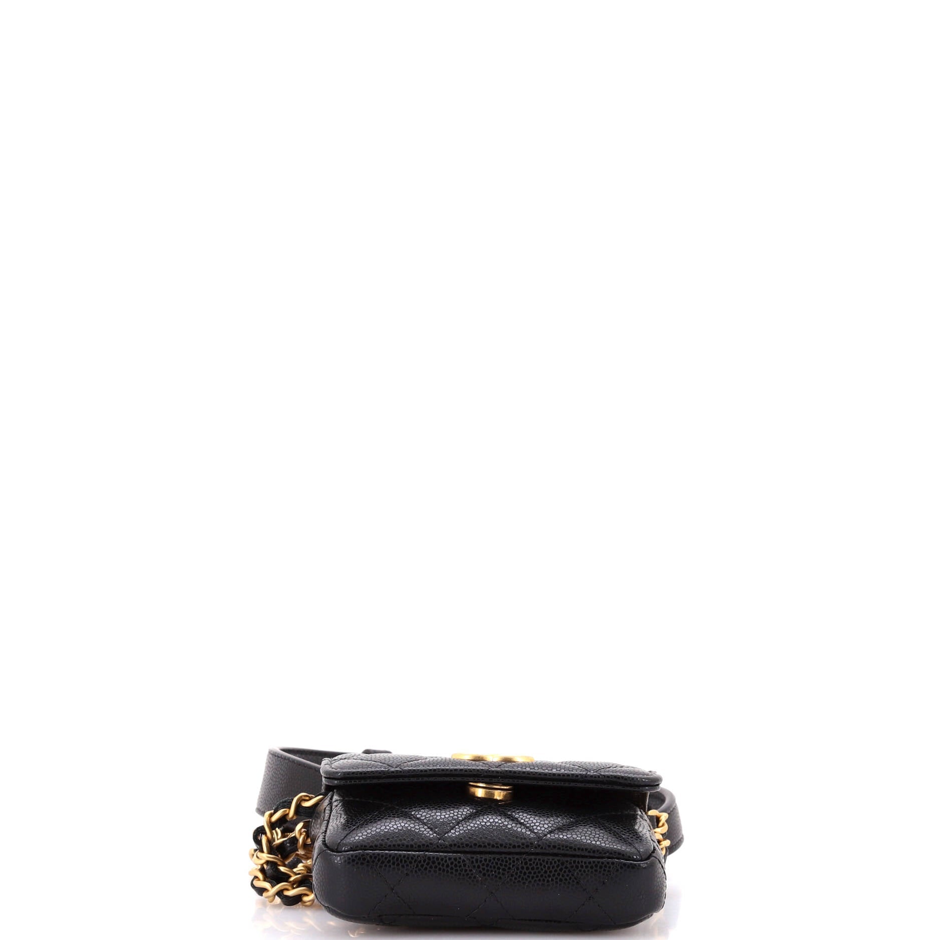 CC Medallions Flap Belt Bag Quilted Caviar Mini