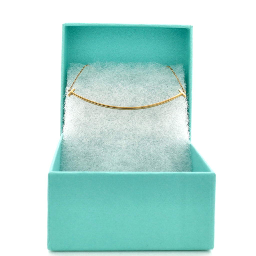 T Smile Pendant Necklace 18K Yellow Gold Large