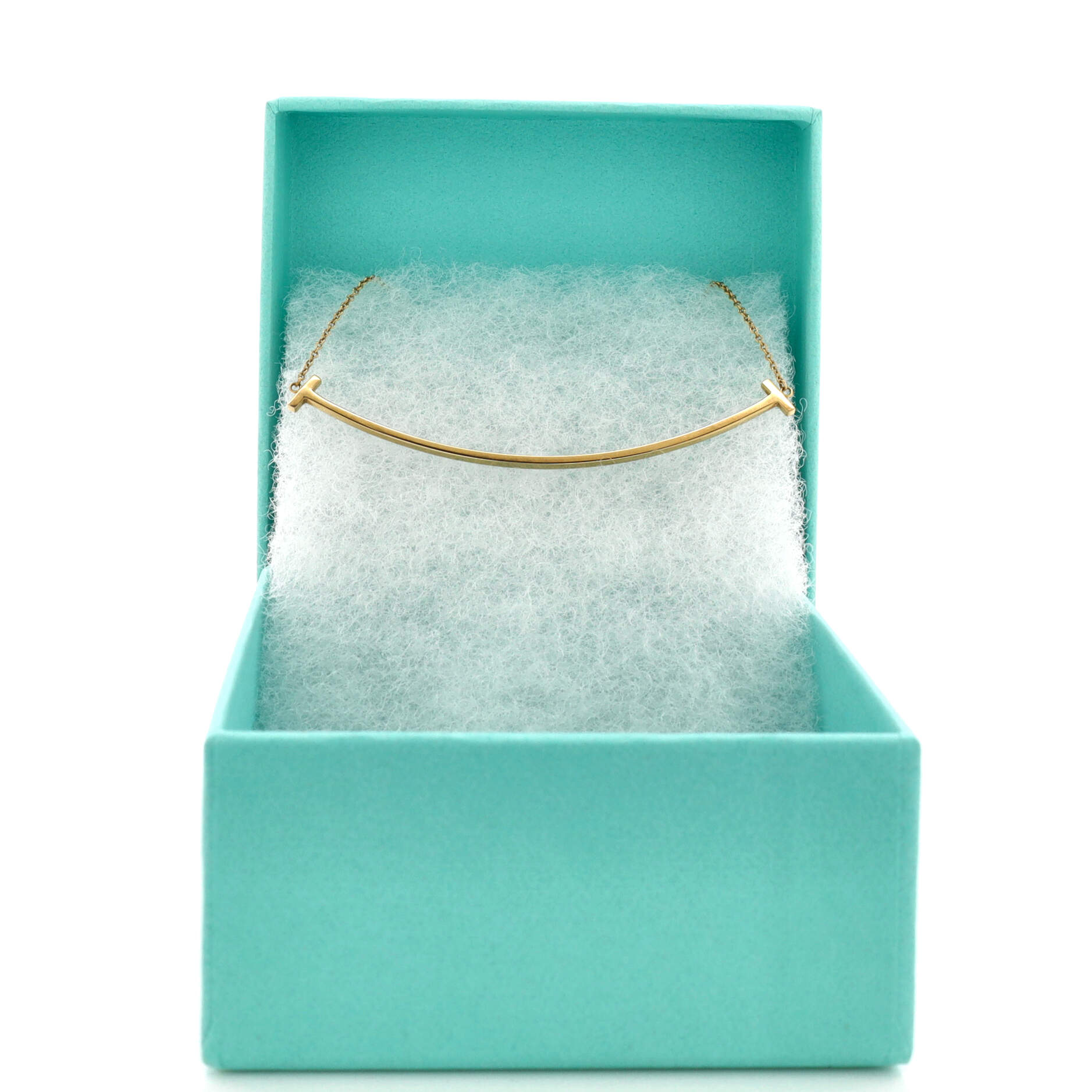 T Smile Pendant Necklace 18K Yellow Gold Large