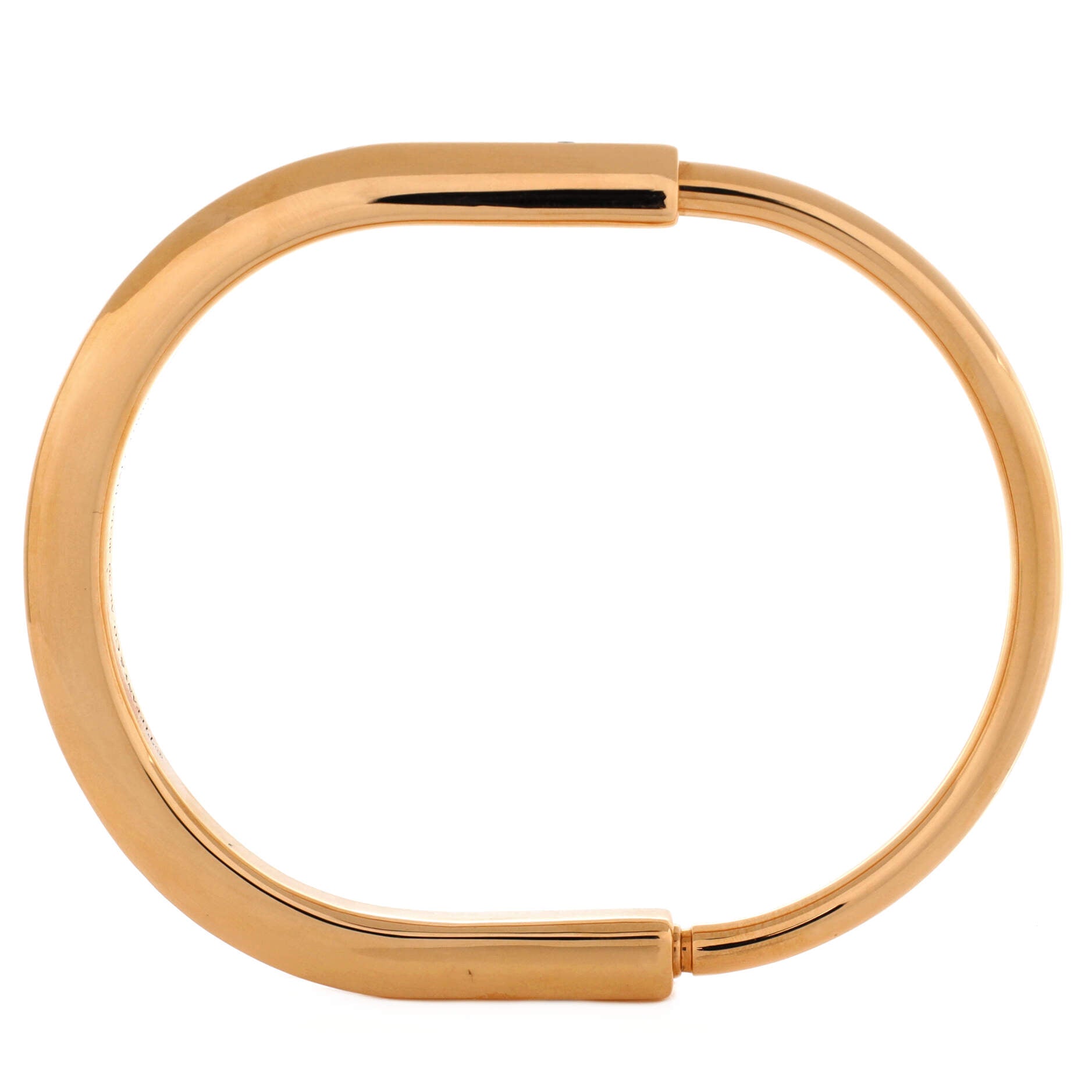 Lock Bangle Bracelet 18K Rose Gold with Diamonds