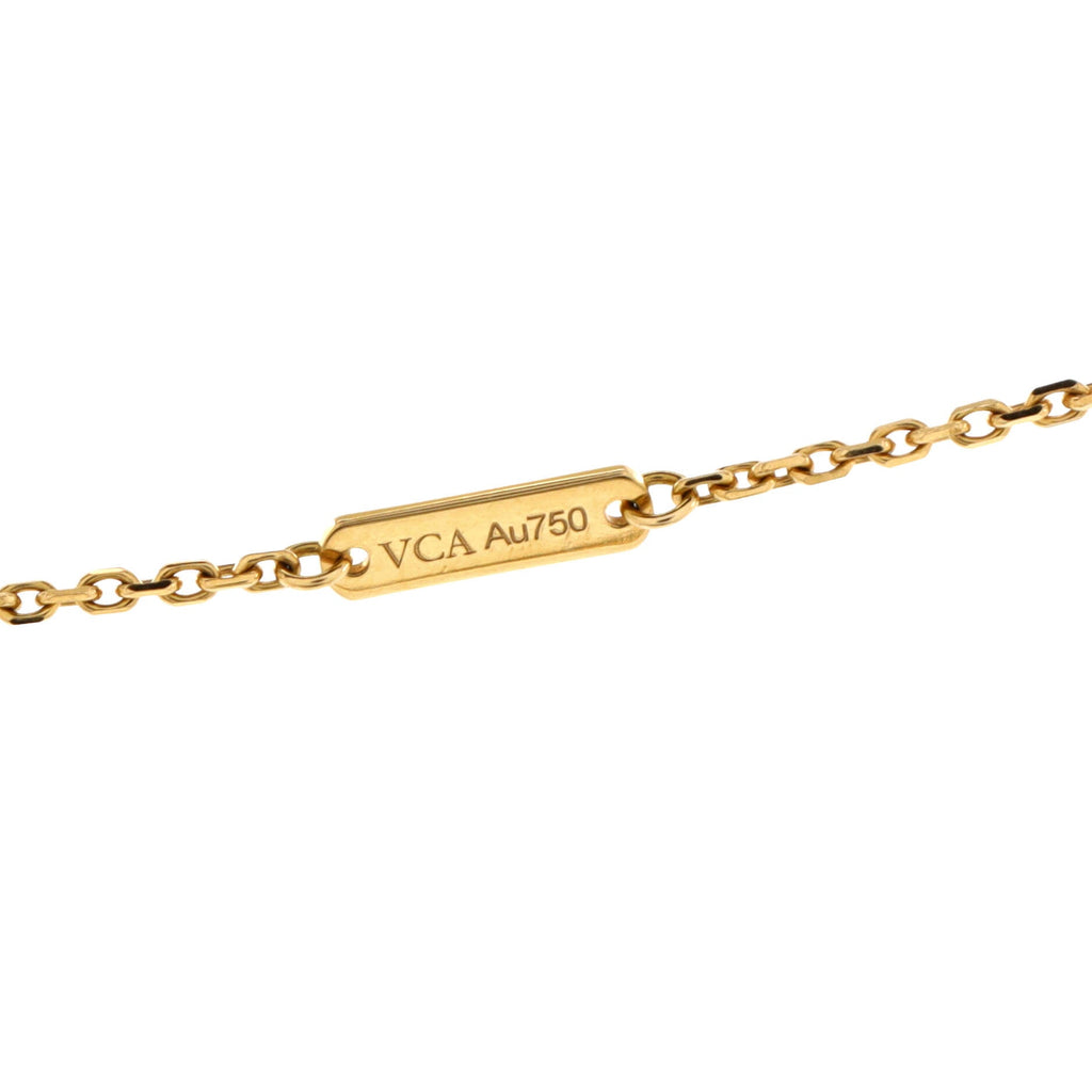 Vintage Alhambra Pendant Necklace 18K Yellow Gold and Onyx