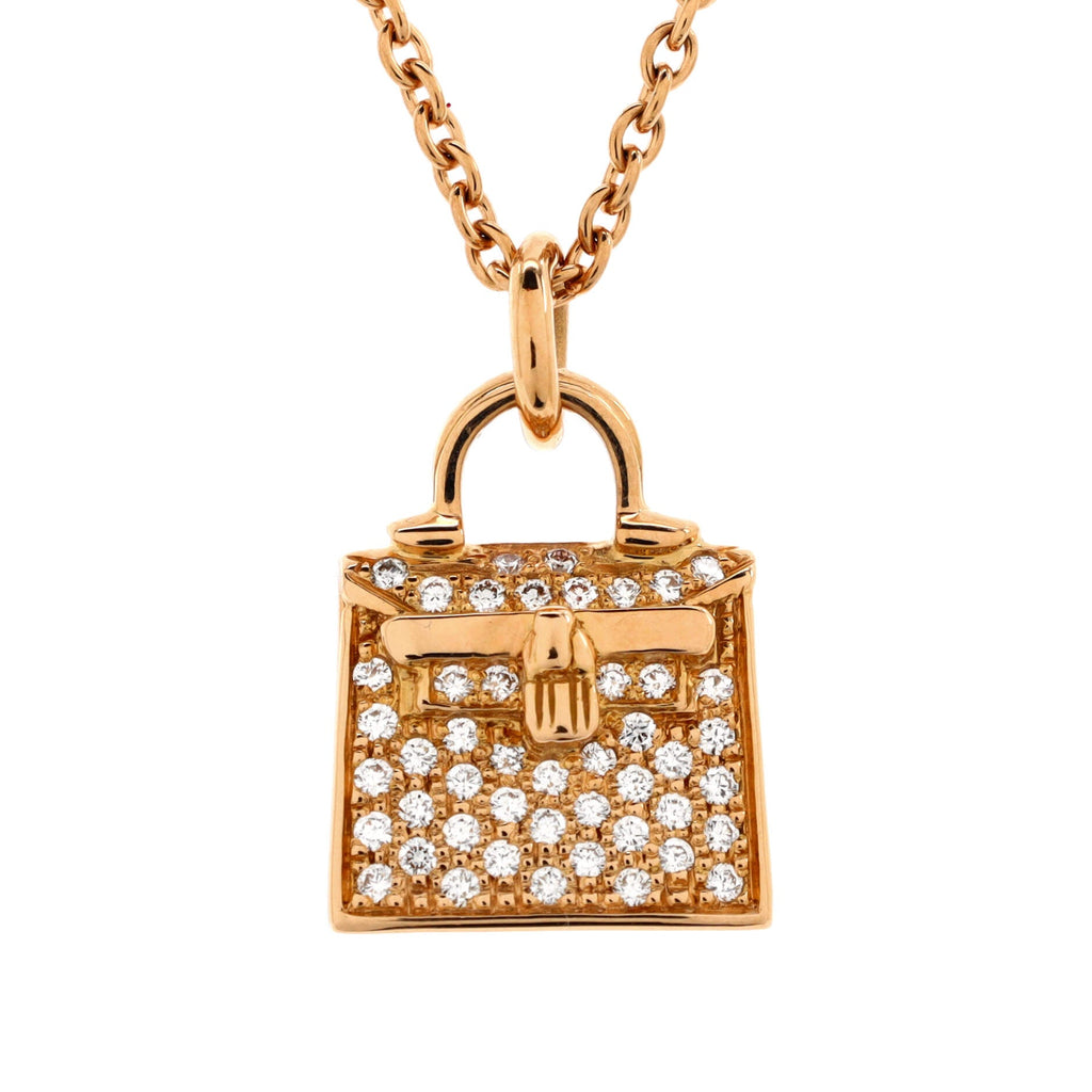 Kelly Amulette Pendant Necklace 18K Rose Gold and Diamonds