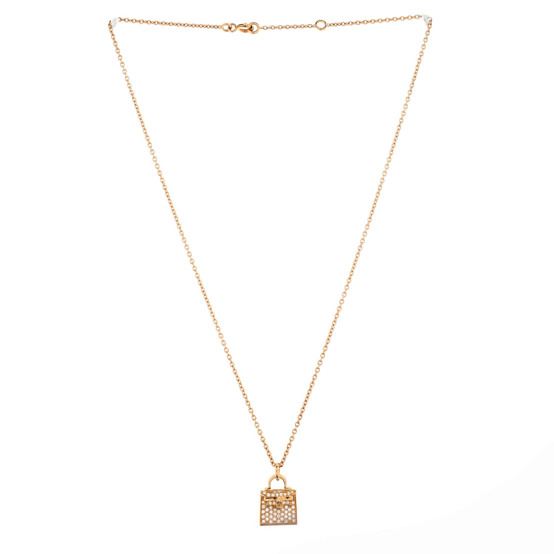 Kelly Amulette Pendant Necklace 18K Rose Gold and Diamonds