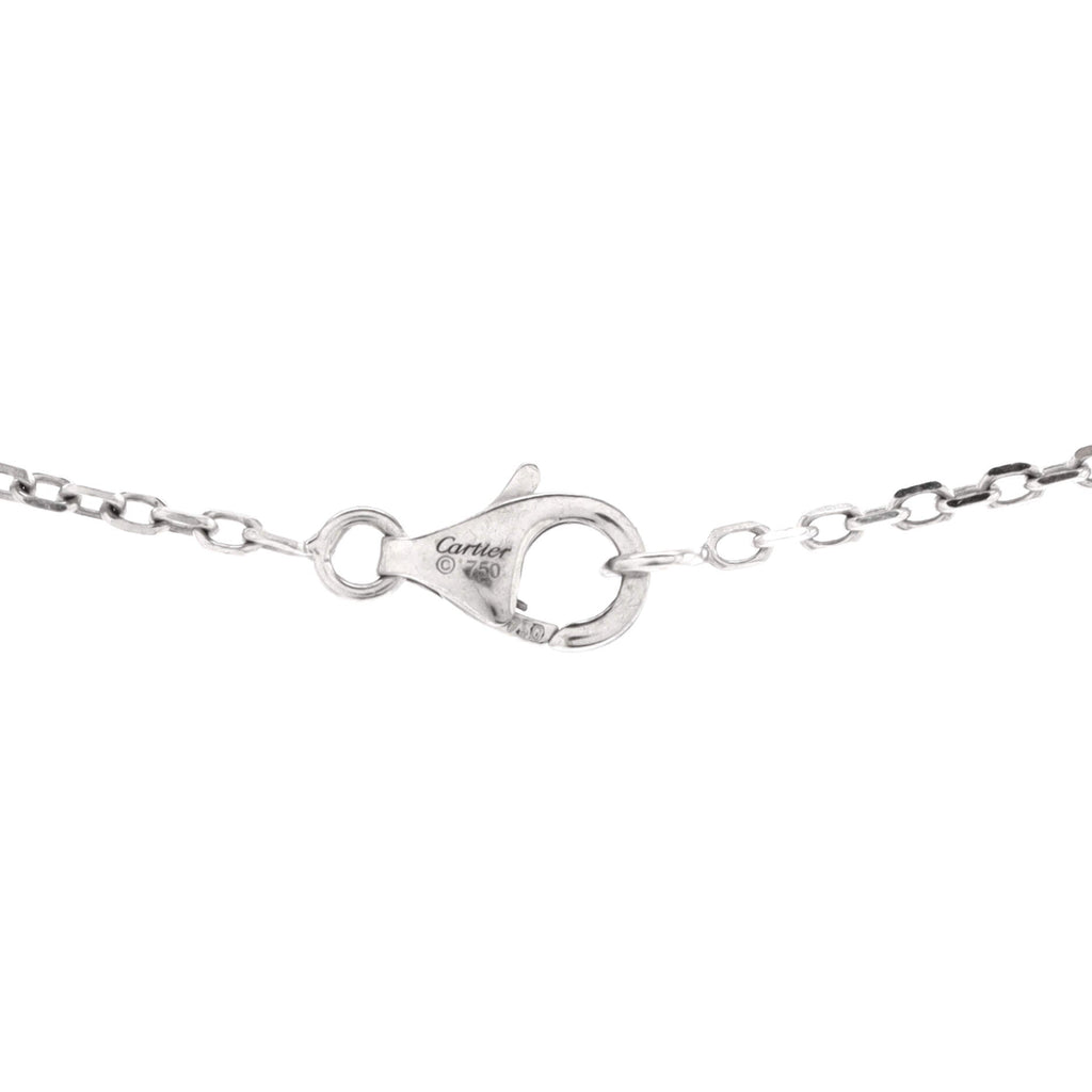 Heart Pendant Necklace 18K White Gold and Pave Diamonds Medium