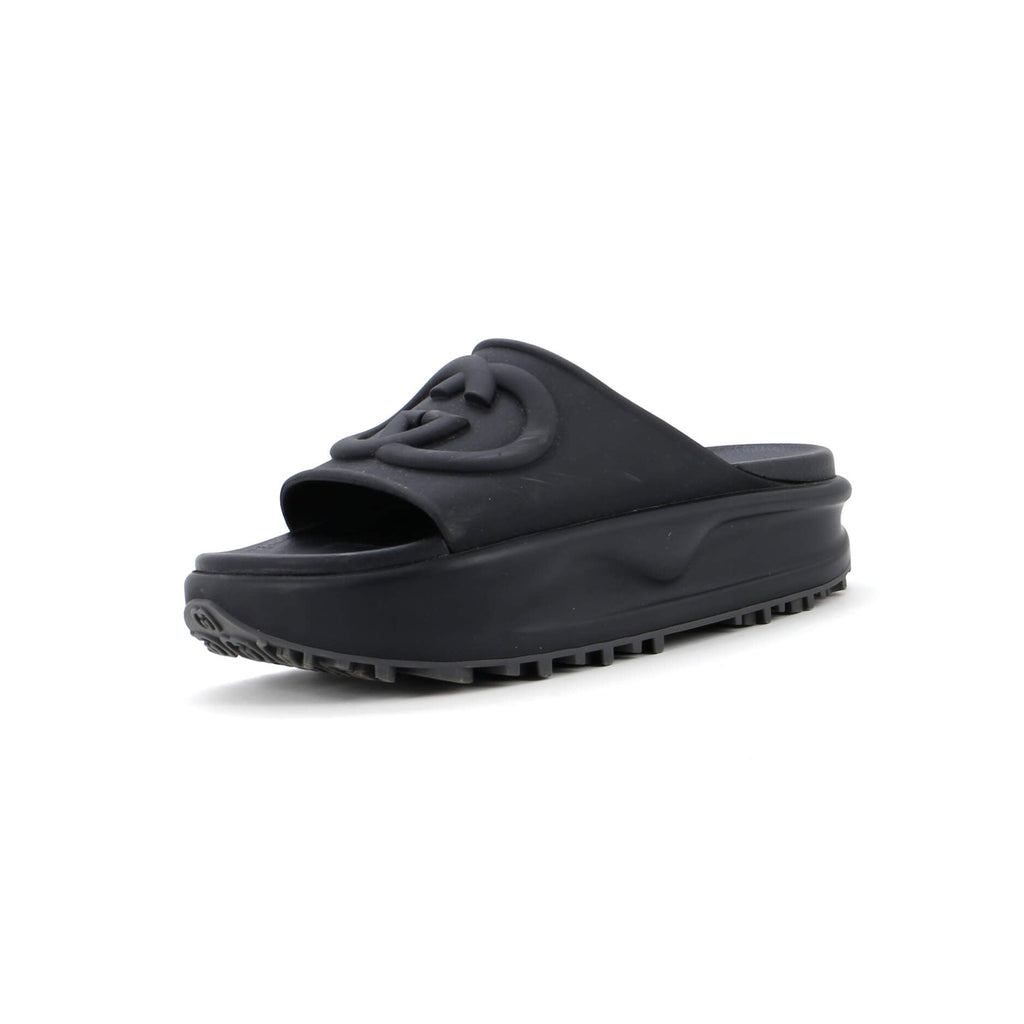 Interlocking G Platform Slide Sandals GG Rubber