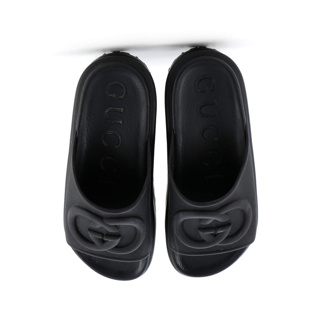 Interlocking G Platform Slide Sandals GG Rubber