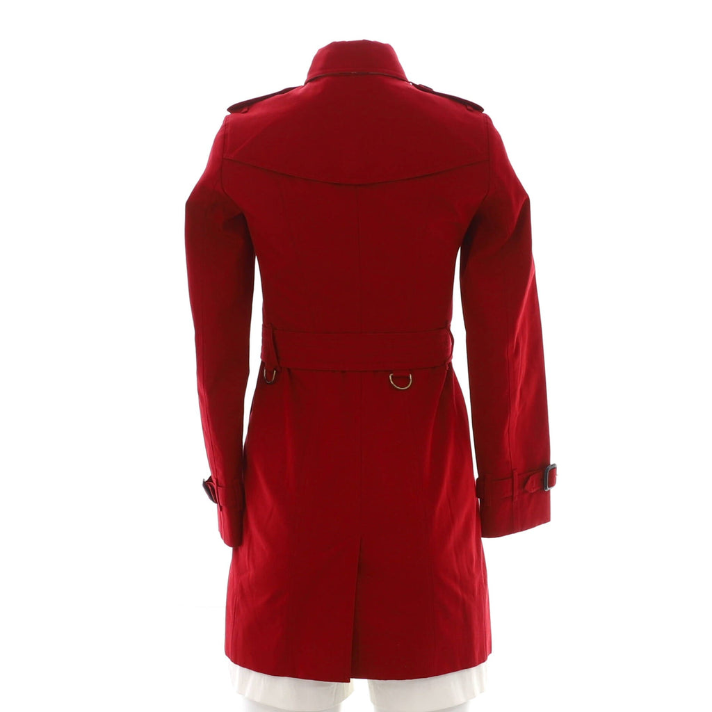Women's Double Breasted Belted Mid-Length Trench Coat Cotton