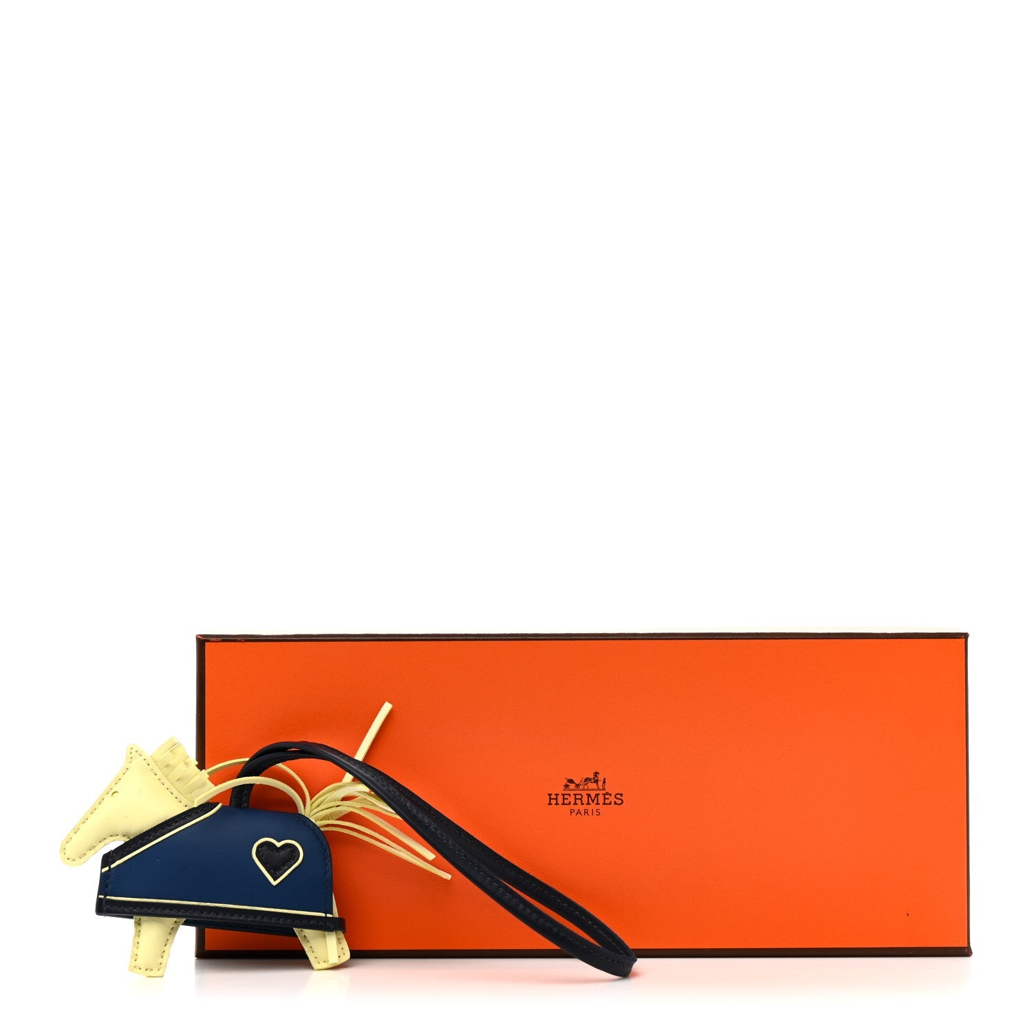 Milo Lambskin Grigri Rodeo Robeo Coeur Bag Charm PM Jaune Milton Bleu Nuit Bleu Tie