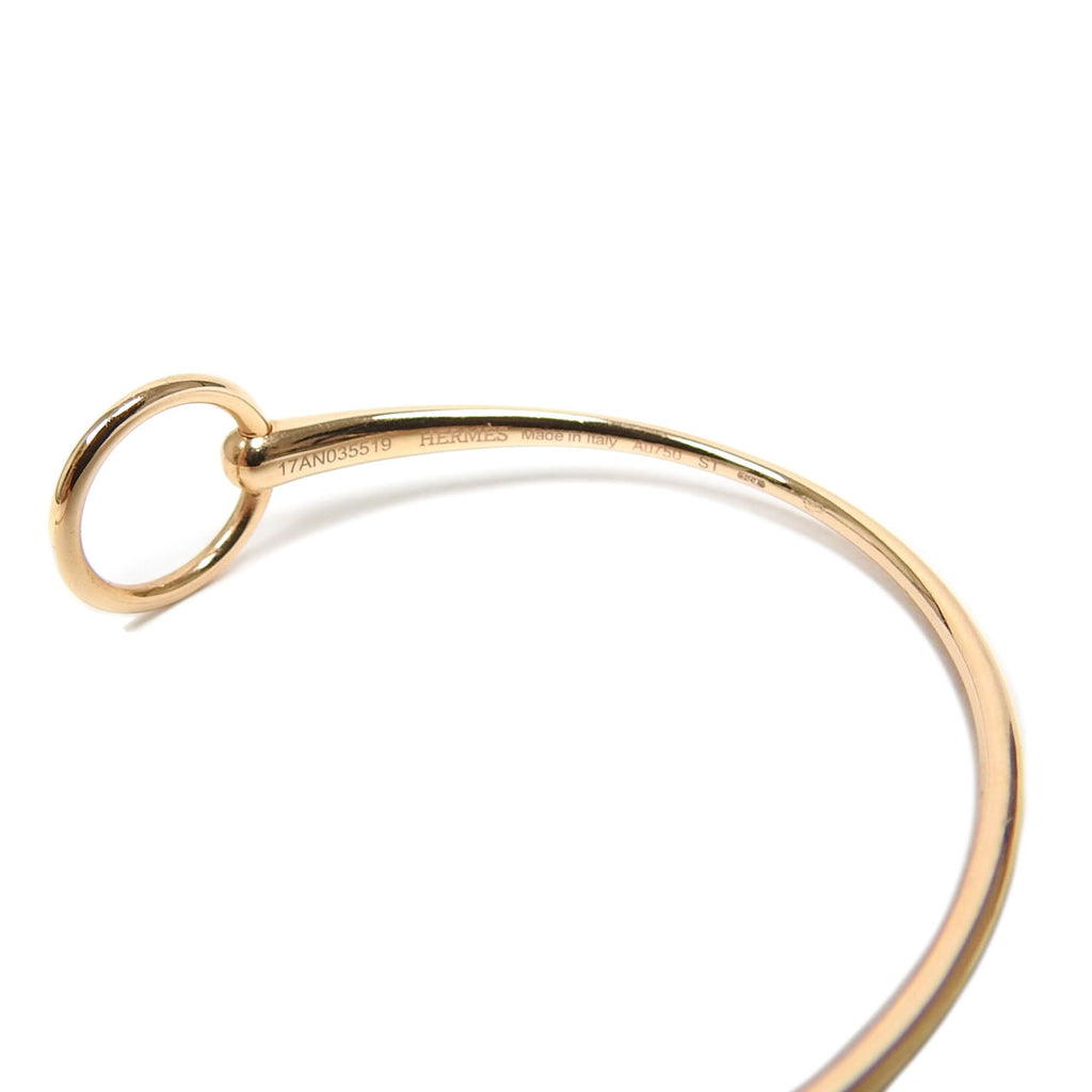 Hermes Filet Dor 18k Rose Gold Toggle Bracelet - Size ST