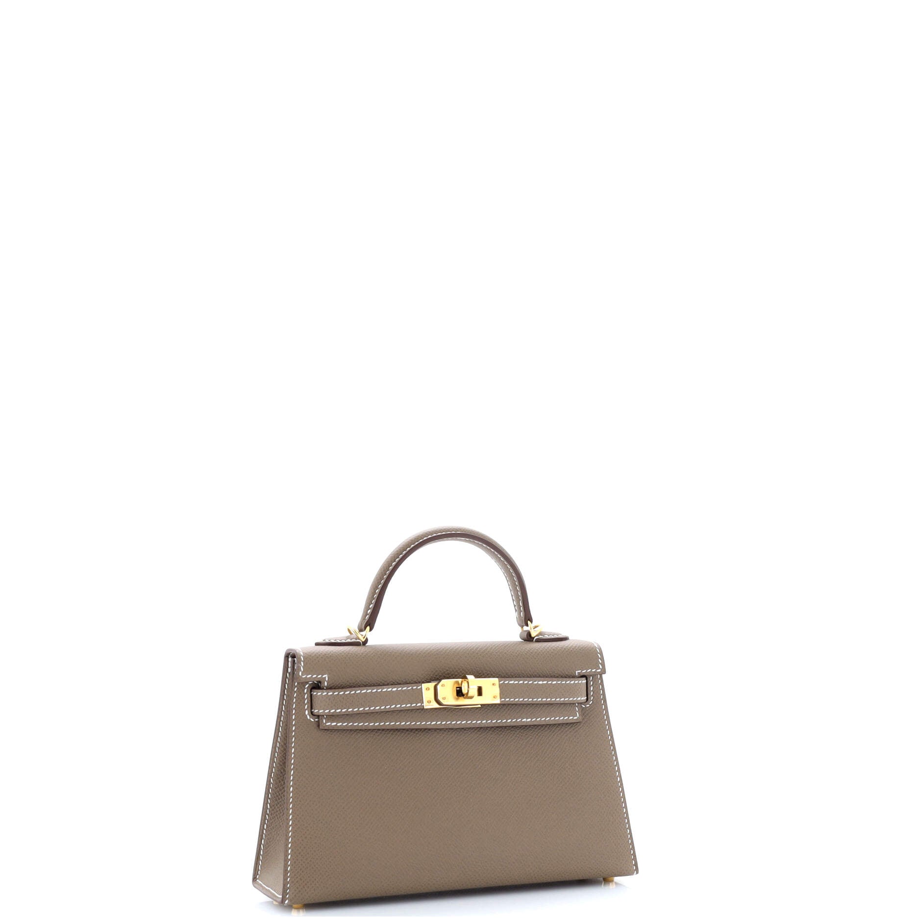 Kelly Mini II Bag Grey Epsom with Gold Hardware 20