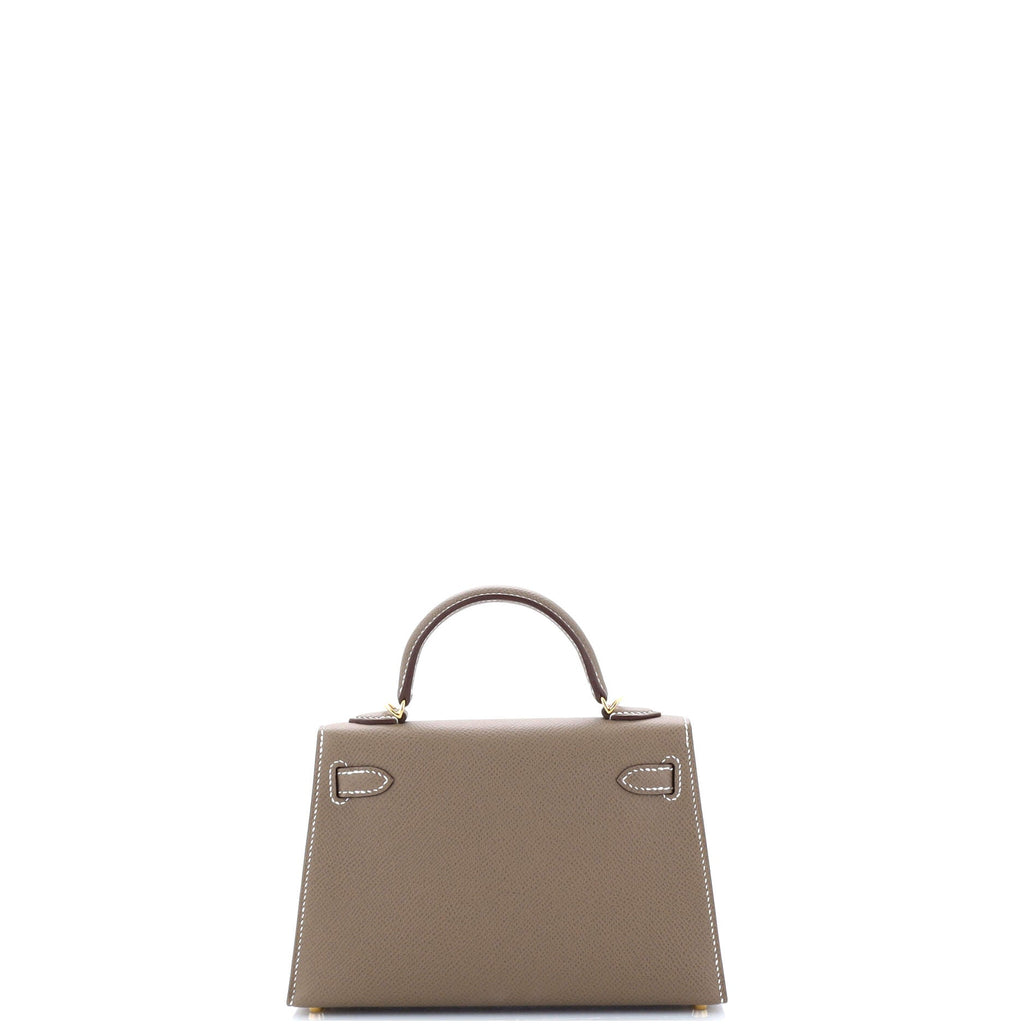 Kelly Mini II Bag Grey Epsom with Gold Hardware 20