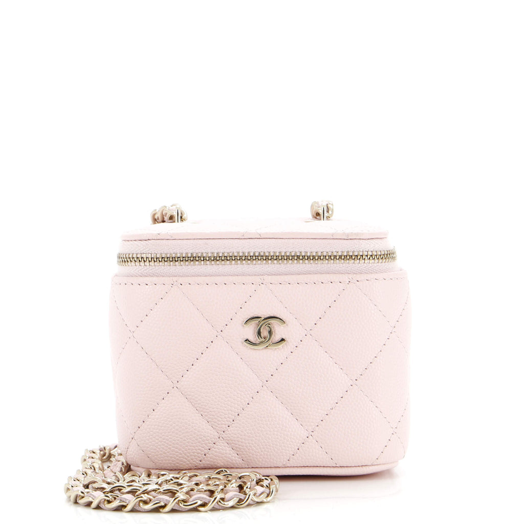 Classic Vanity Case with Chain Quilted Caviar Mini