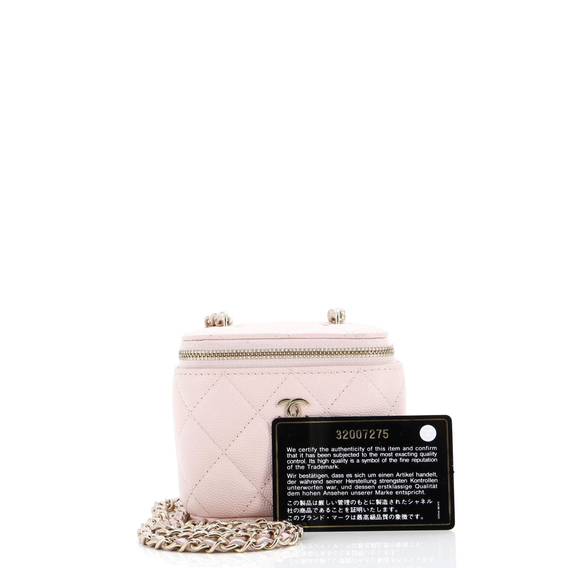 Classic Vanity Case with Chain Quilted Caviar Mini