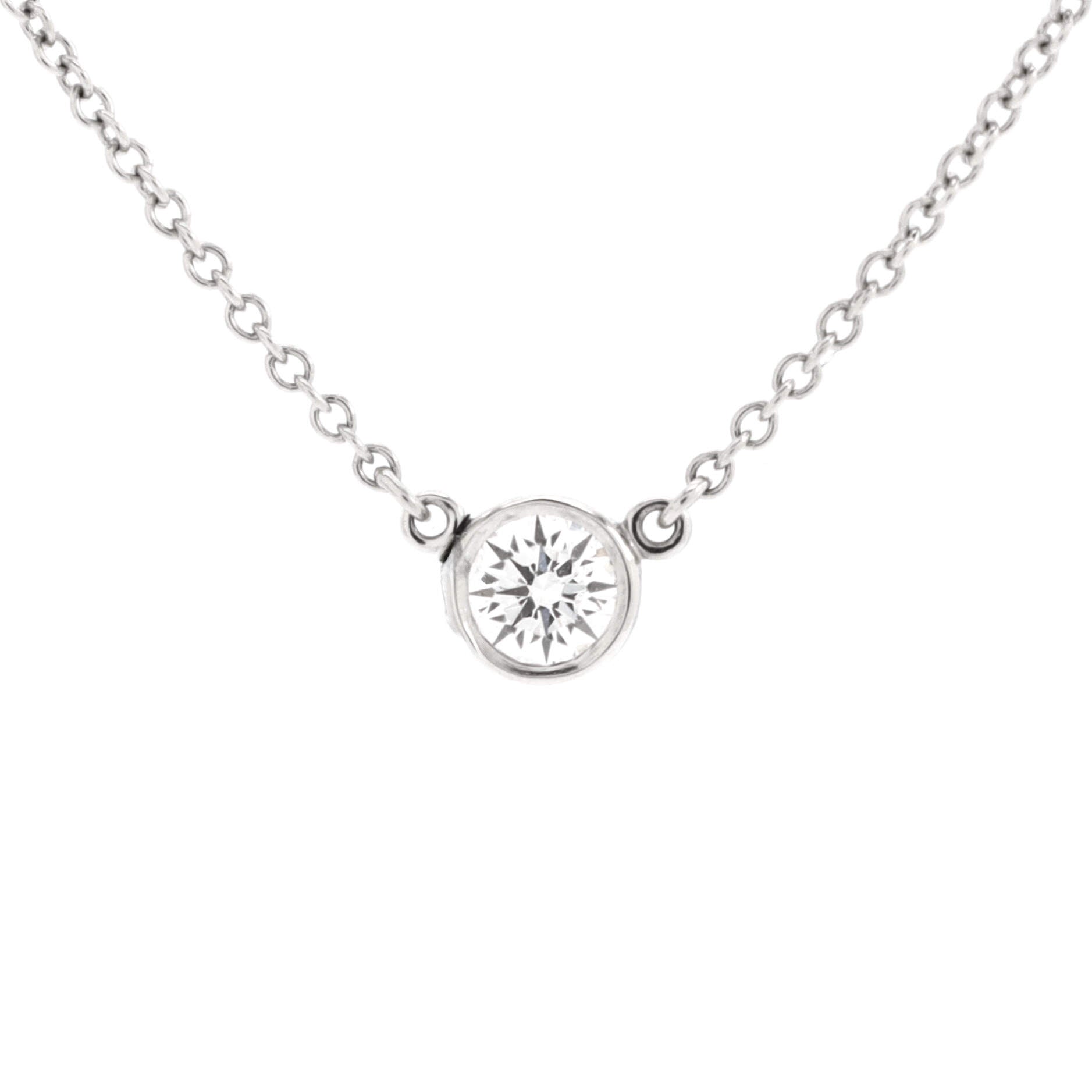 Elsa Peretti Diamonds By The Yard Pendant Necklace Platinum with Diamond 0.20-0.29CT
