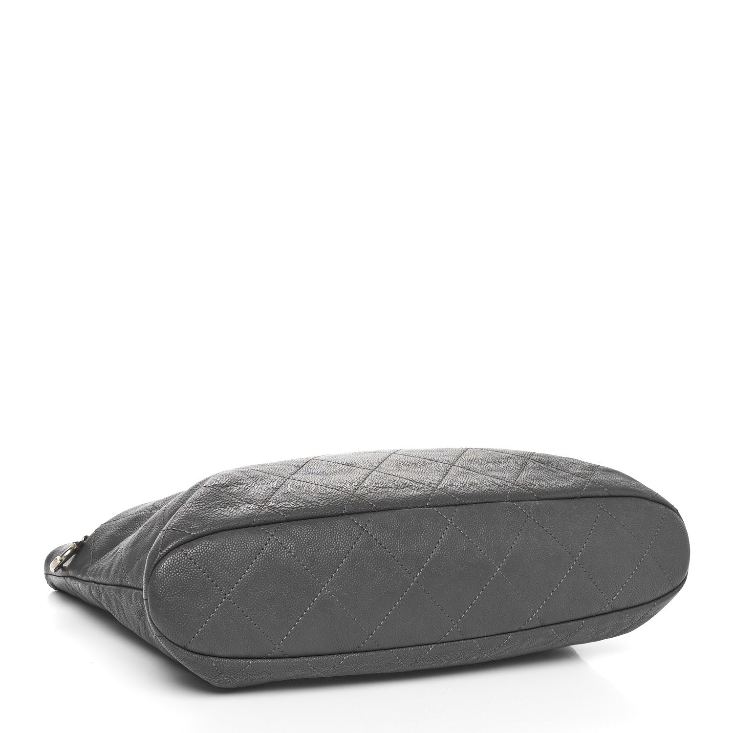 Caviar Quilted Shopping Tote Grey