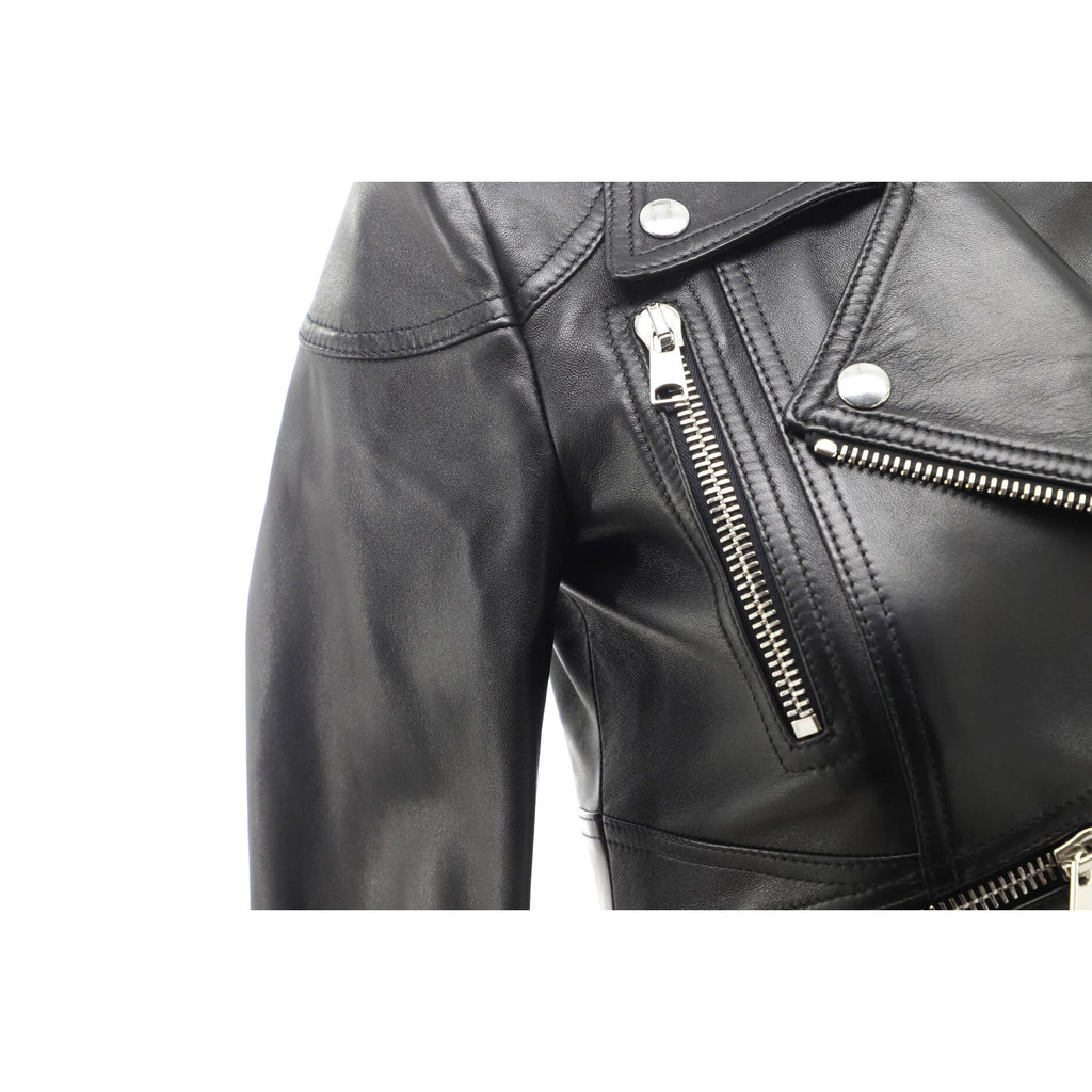 Women's Peplum Biker Jacket Leather