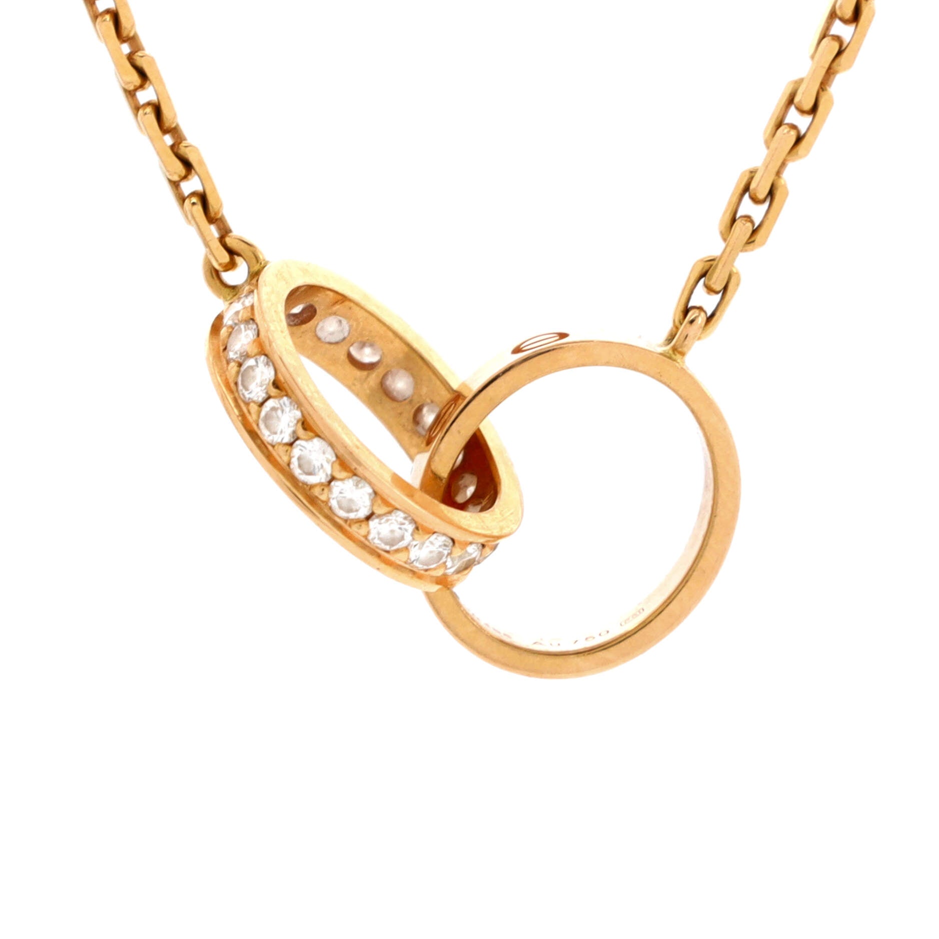 Love Interlocking Necklace 18K Yellow Gold and Diamonds
