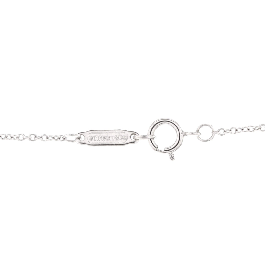 Heart Key Pendant Necklace 18K White Gold and Diamonds Medium
