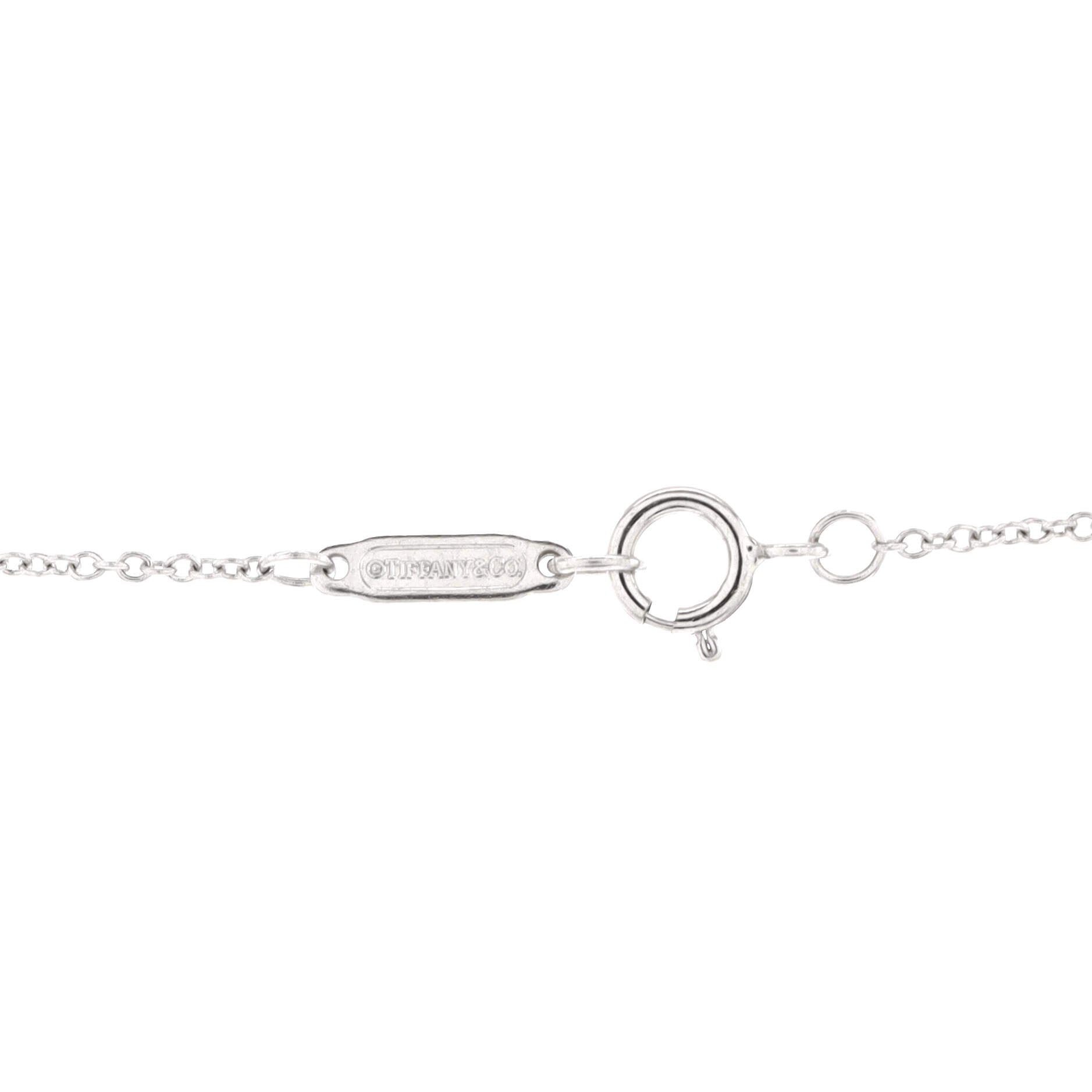 Heart Key Pendant Necklace 18K White Gold and Diamonds Medium