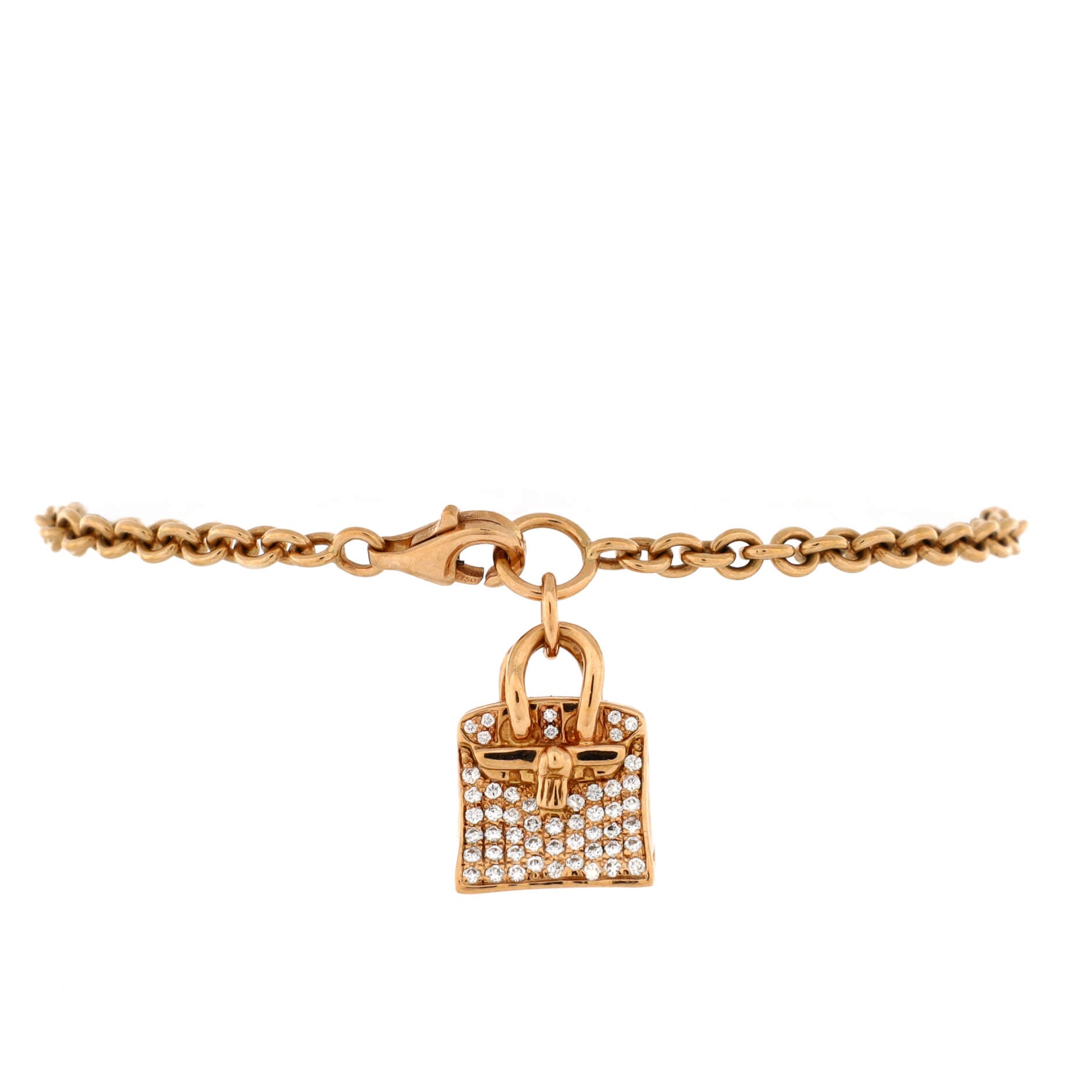 Birkin Amulette Pendant Bracelet 18K Rose Gold and Diamonds