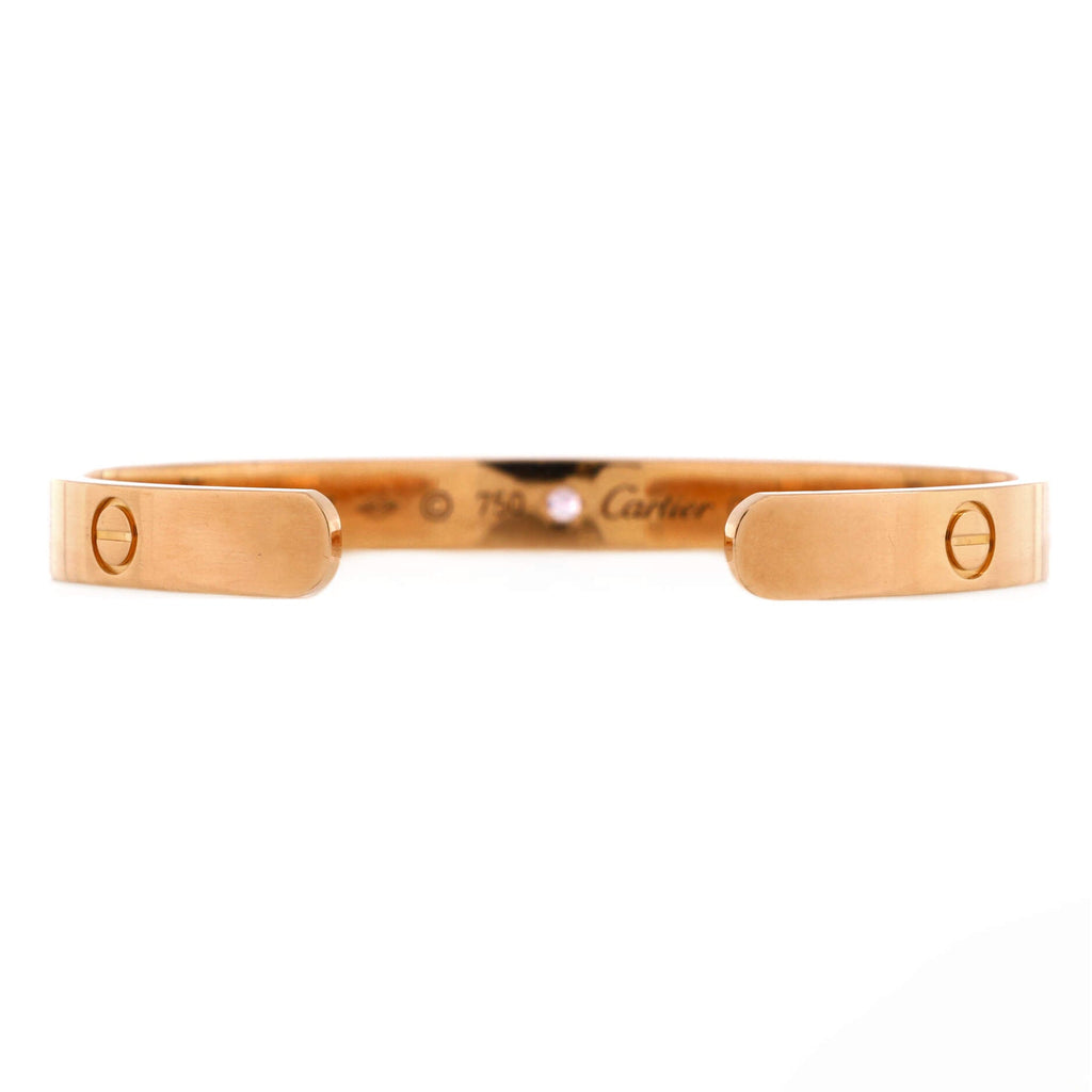 Love Cuff Bracelet 18K Rose Gold with Pink Sapphire