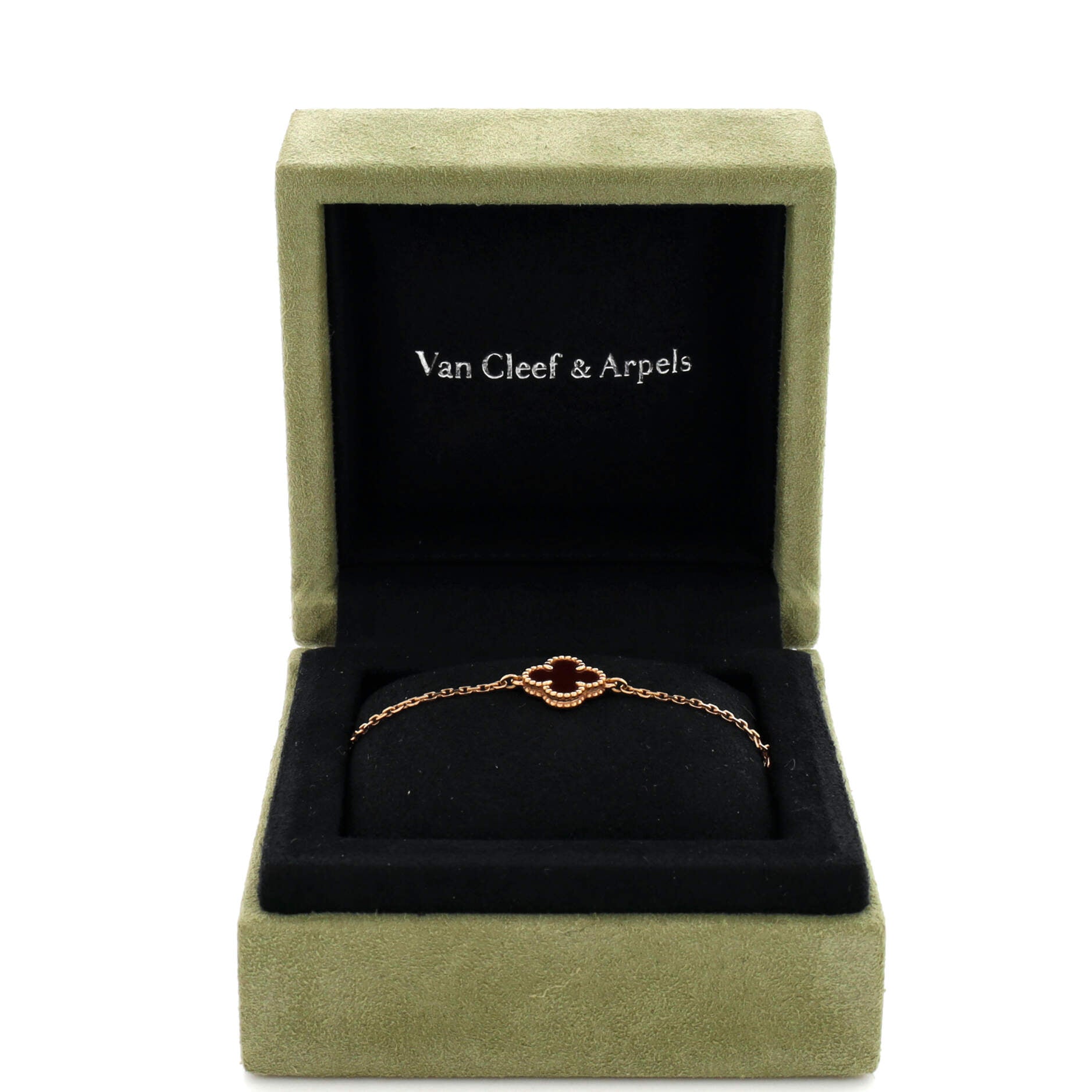 Sweet Alhambra Bracelet 18K Rose Gold and Carnelian