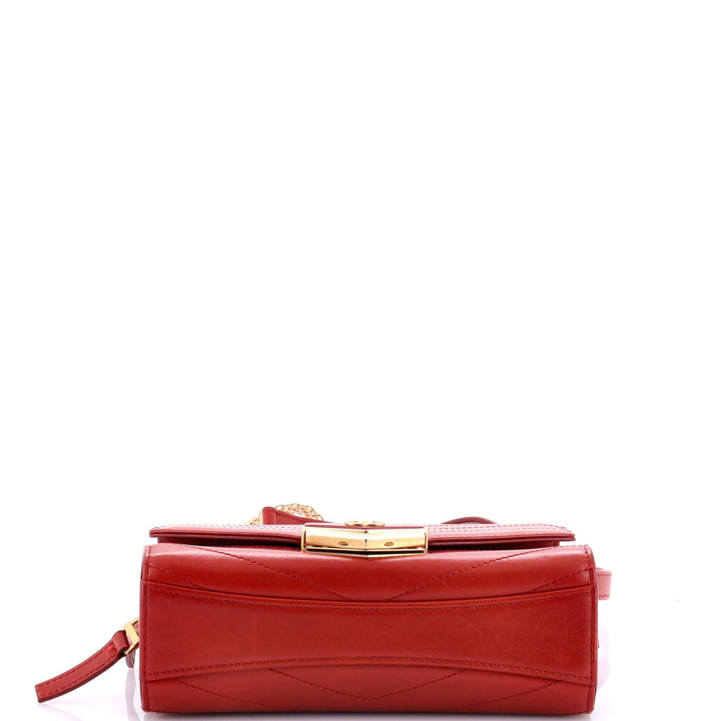 Medal Envelope Flap Bag Chevron Calfskin Small