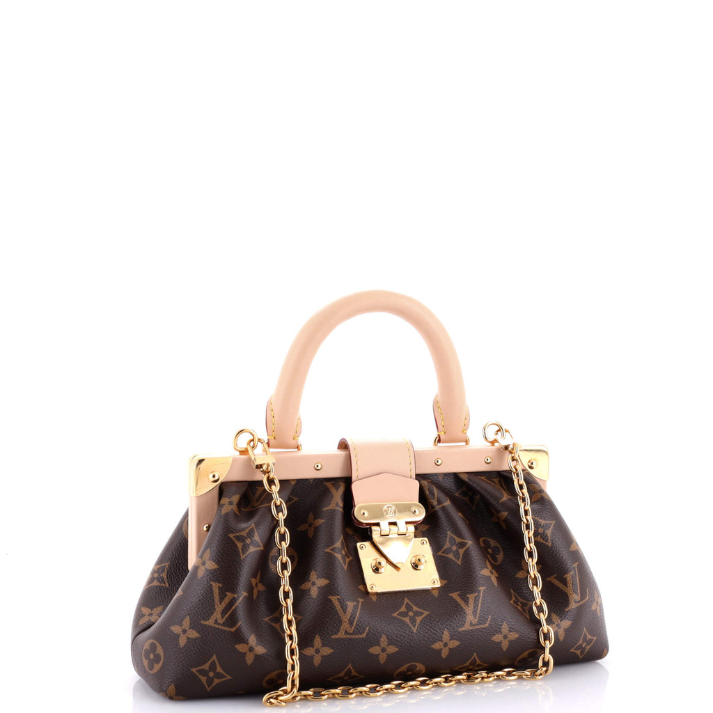 Louis Vuitton Monogram Top Handle Frame Clutch Monogram Canvas