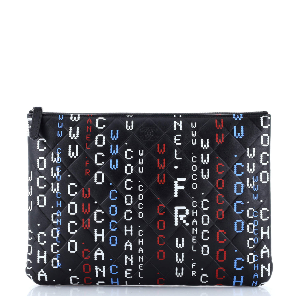 Data Center O Case Clutch Quilted Printed Lambskin Medium