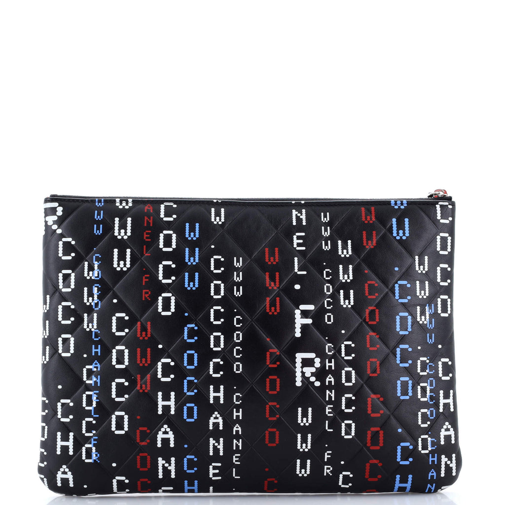 Data Center O Case Clutch Quilted Printed Lambskin Medium