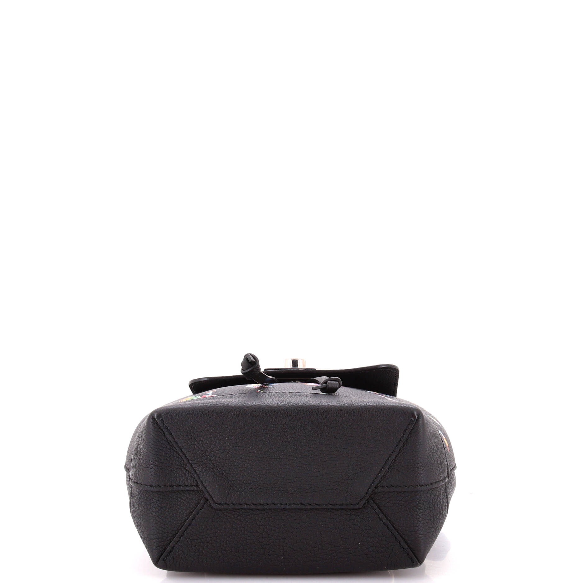 Lockme Backpack Floral Printed Leather Mini