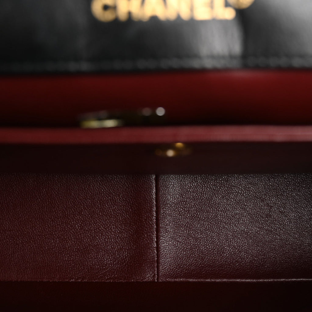 Lambskin Quilted Medium Single Flap Black