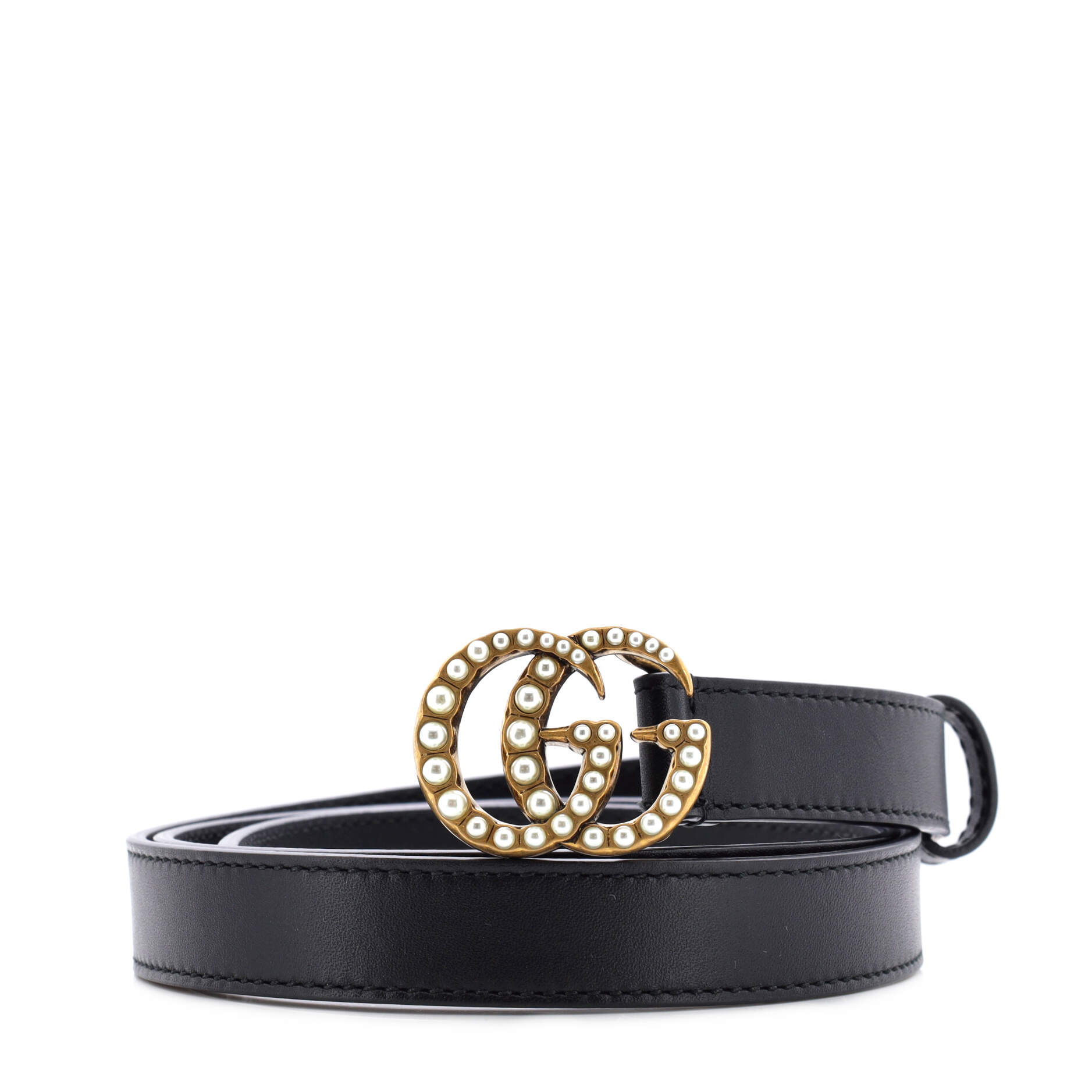 Pearly GG Marmont Belt Leather Thin 85