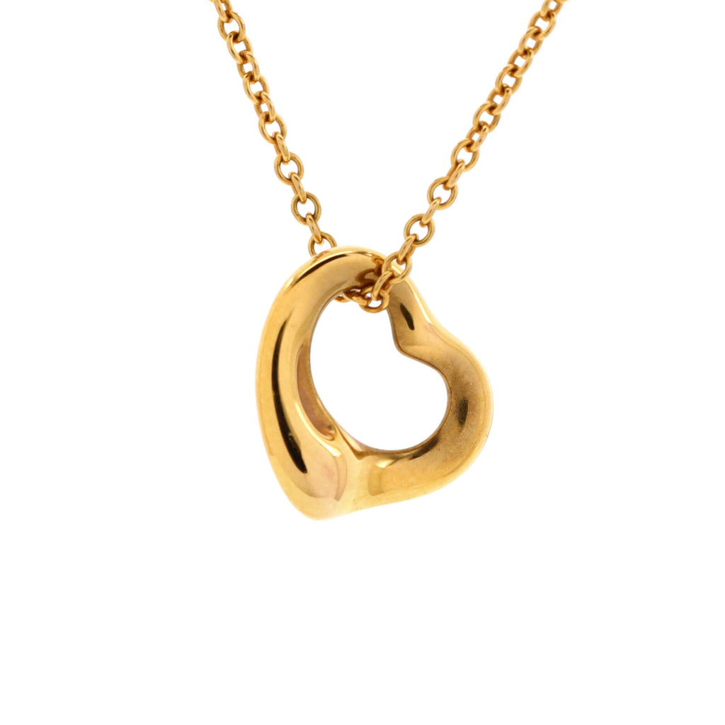Elsa Peretti Open Heart Pendant Necklace 18K Yellow Gold 11mm