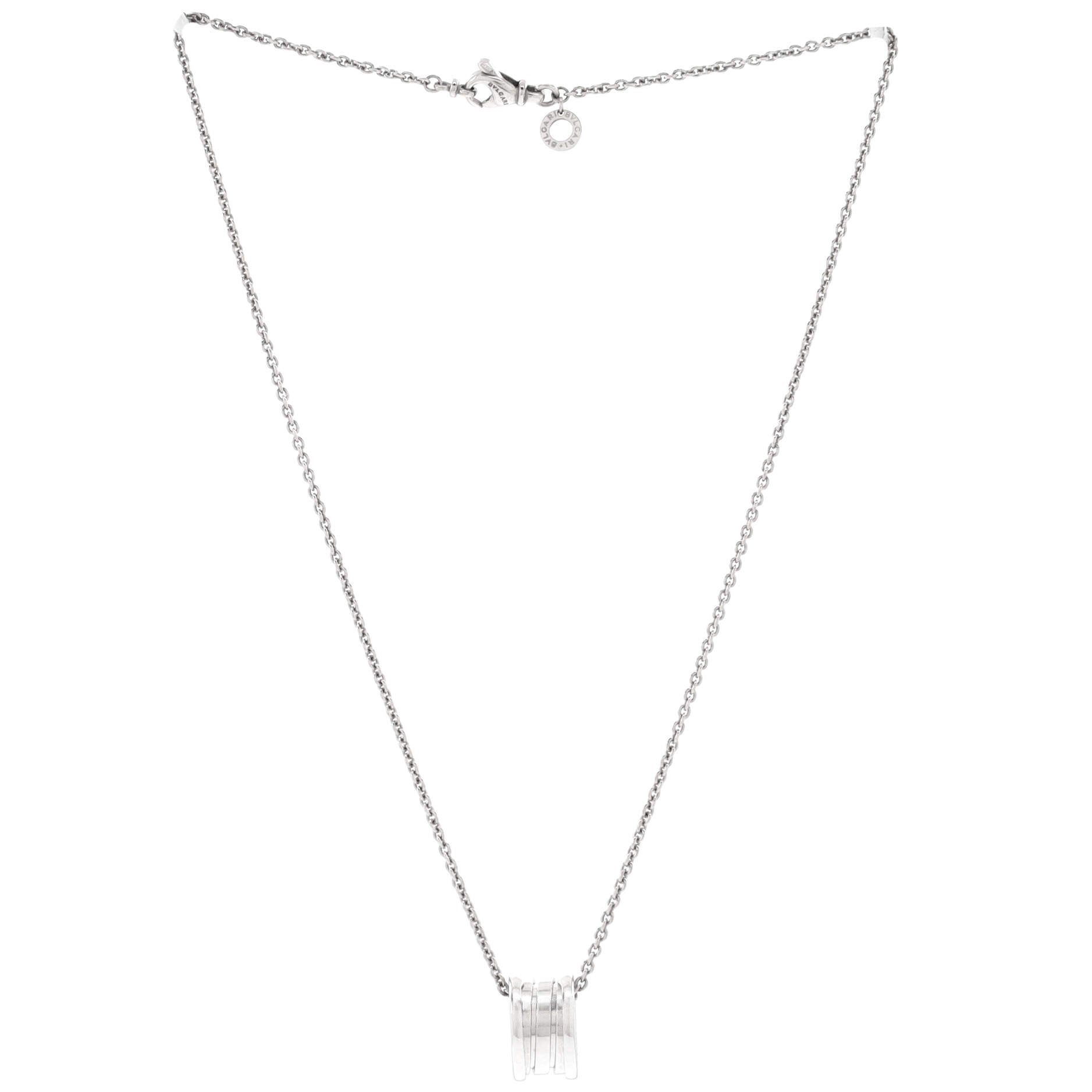 B.Zero1 Pendant Necklace 18K White Gold