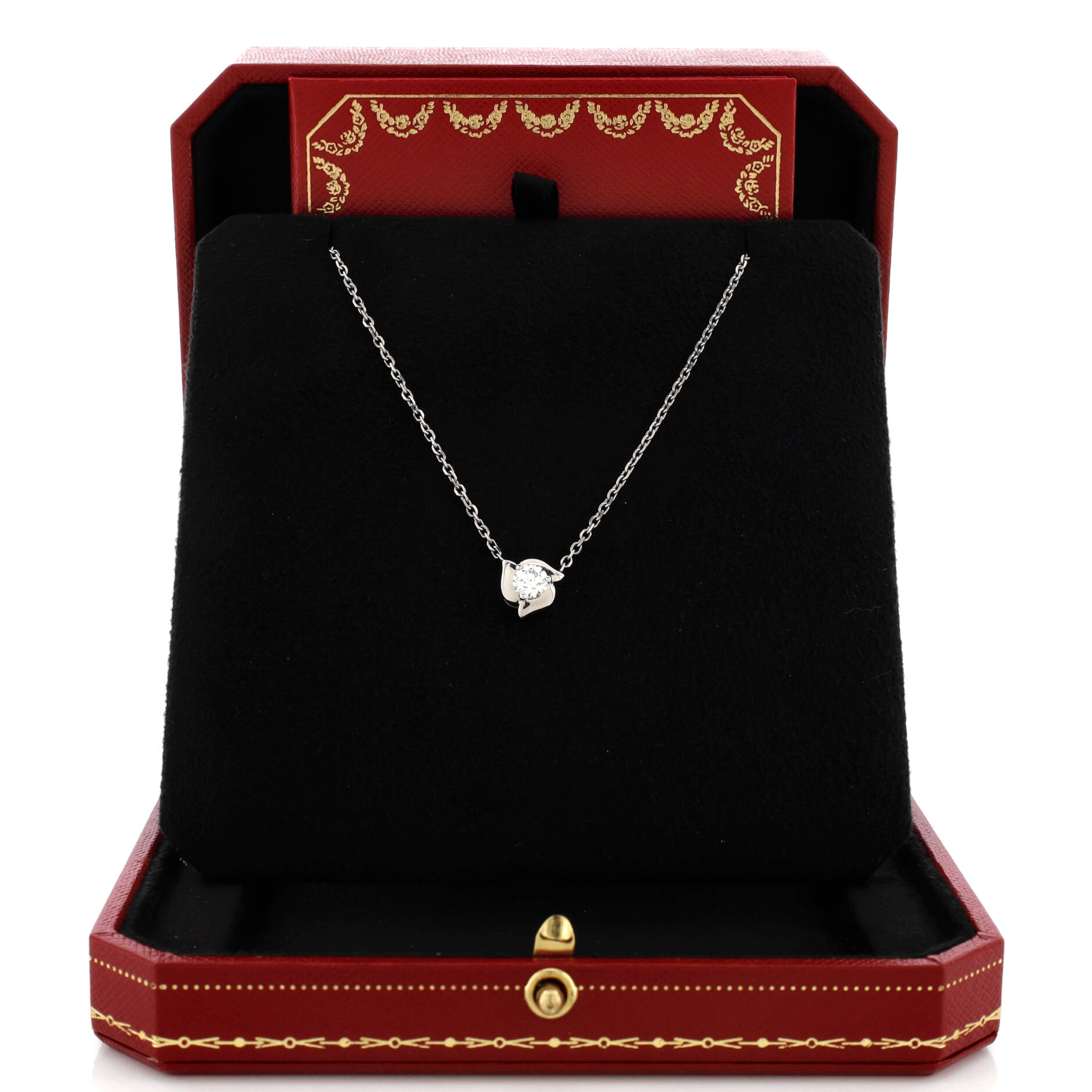Petal Necklace Platinum with 18K White Gold and Diamond 0.55CT
