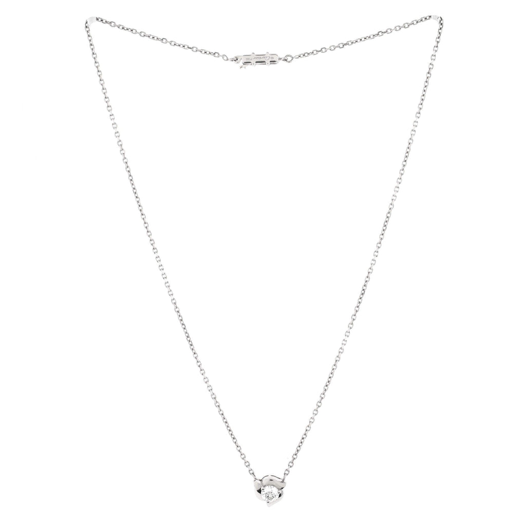 Petal Necklace Platinum with 18K White Gold and Diamond 0.55CT