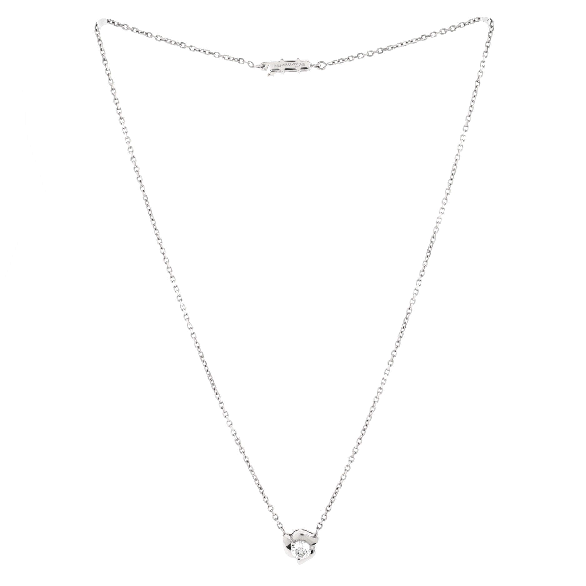 Petal Necklace Platinum with 18K White Gold and Diamond 0.55CT