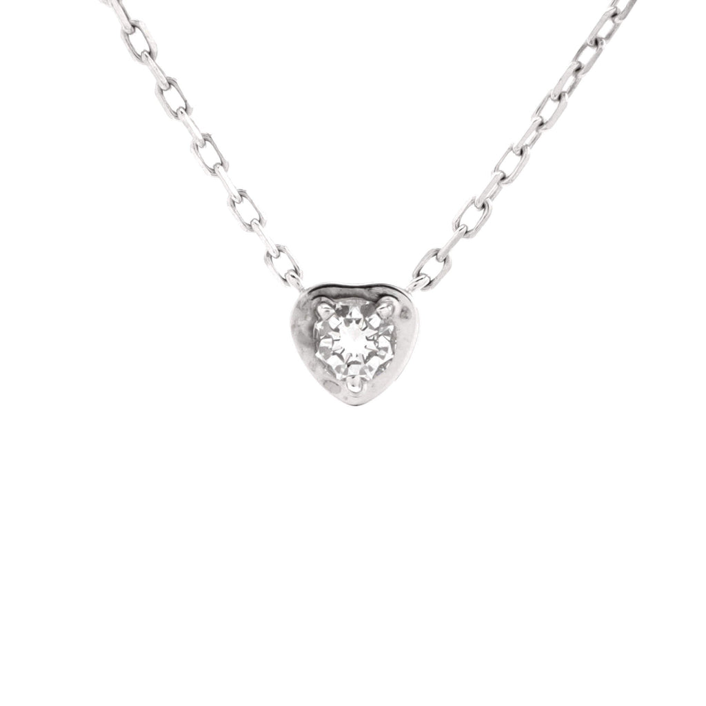 D'Amour Heart Pendant Necklace 18K White Gold with Diamond