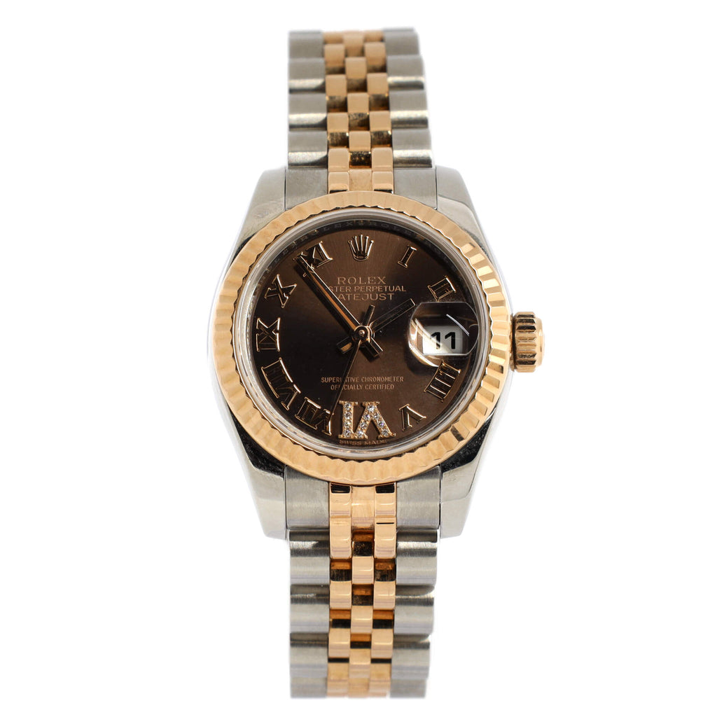 Oyster Perpetual Datejust Automatic Watch Stainless Steel and Rose Gold with Diamond VI Numeral 31