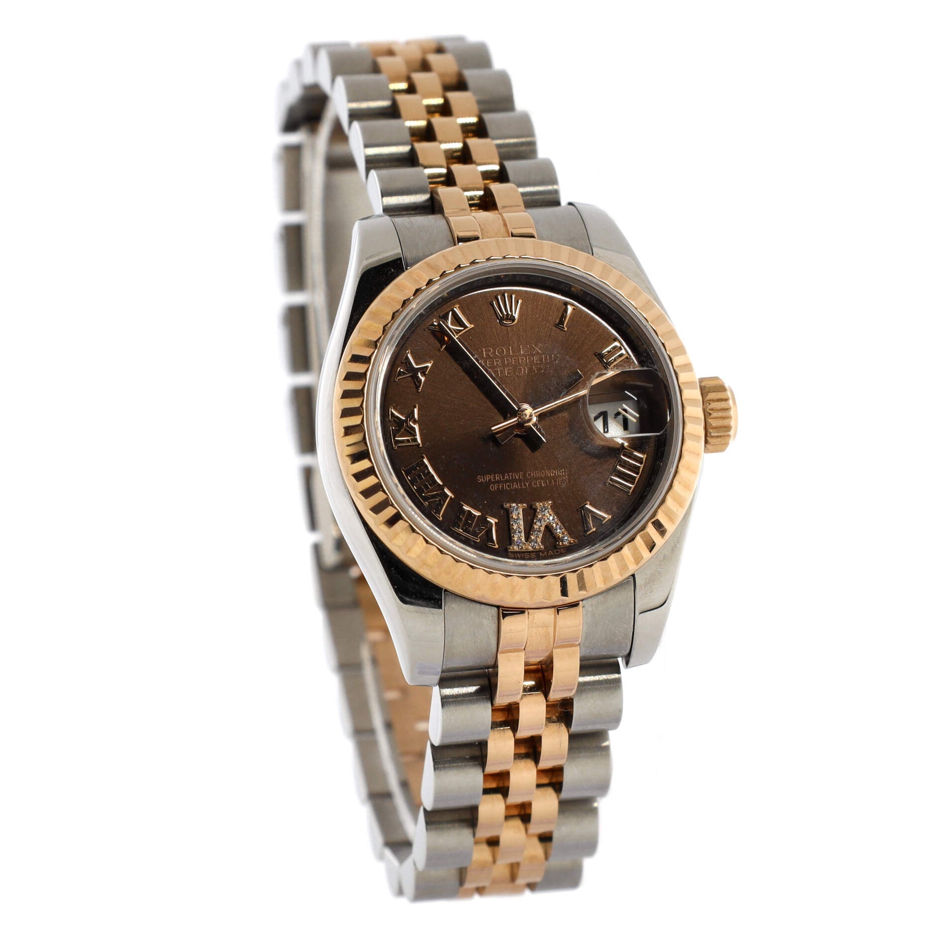 Oyster Perpetual Datejust Automatic Watch Stainless Steel and Rose Gold with Diamond VI Numeral 31